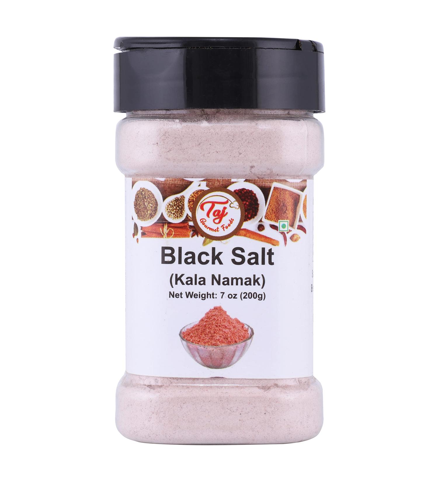 Taj Premium Indian Black Salt Powder - 7 Ounce Pack - Kala Namak - Buy Online on GoSupps.com