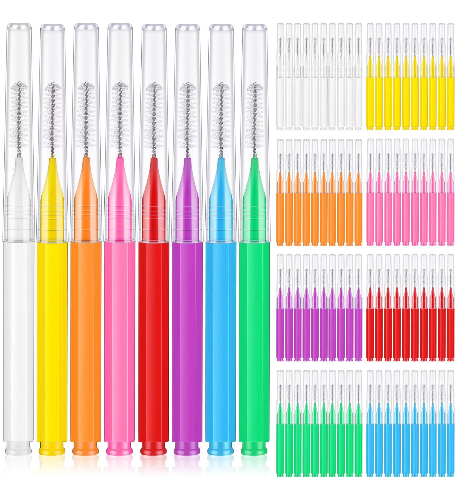 80-Piece Multicolored Interdental Braces Brush Set for Oral Hygiene - 8 Colors - Buy Online on GoSupps.com