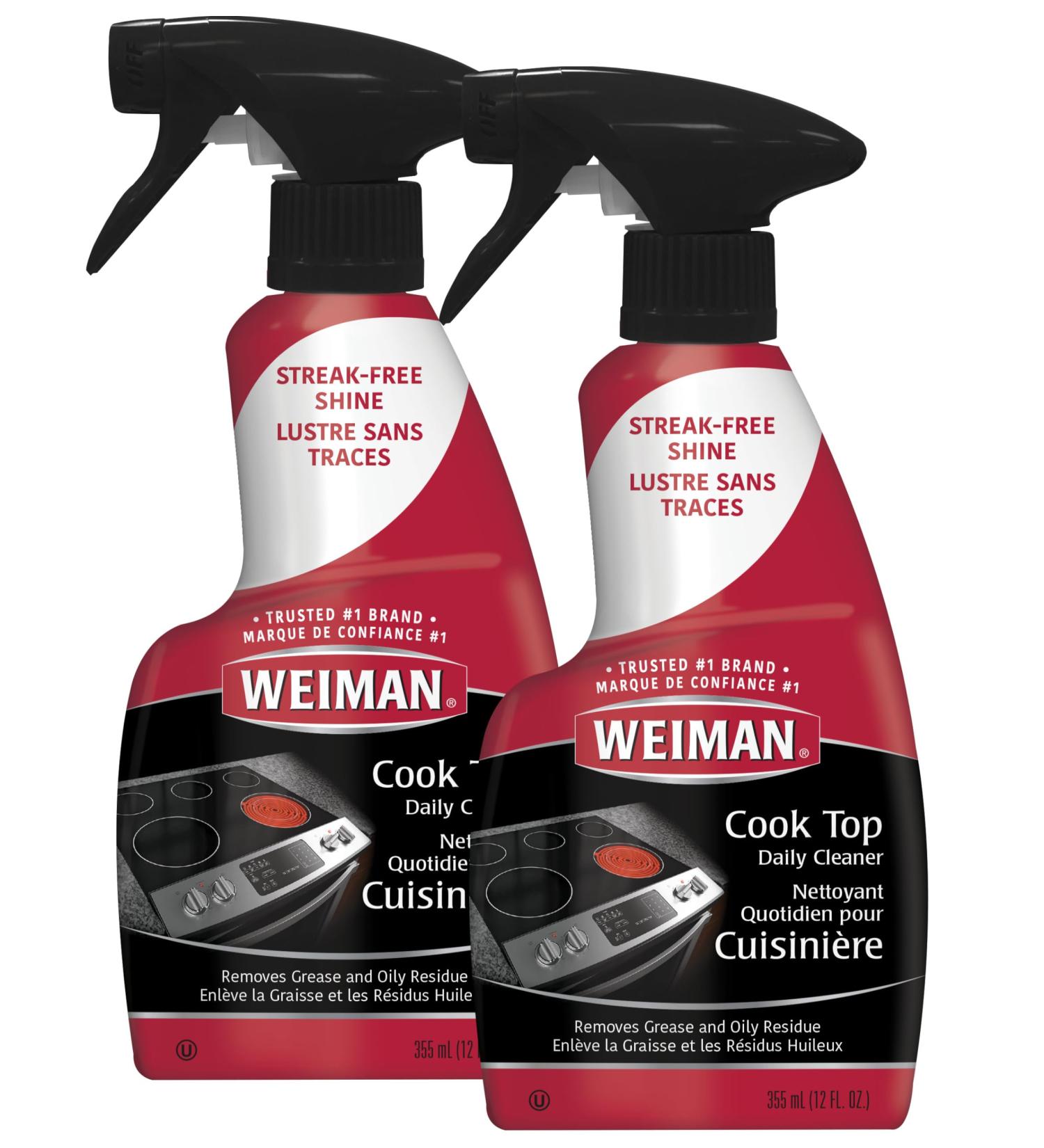 Weiman Cooktop Daily Cleaner & Polish For Ceramic Glass Induction Stovetops - 2 Pack 12 oz - Buy Online on GoSupps.com