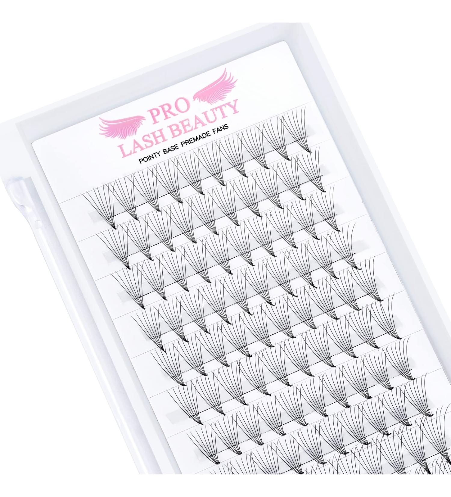 7D-C-0.07-11 Pointy Base Pre Made Fan Eyelash Extensions 11mm - Russian Volume Lashes in C & D Curl - 0.05 0.07 0.10 Thickness - Lash Extensions Pre Fanned for Perfect Volume - Buy Online on GoSupps.com