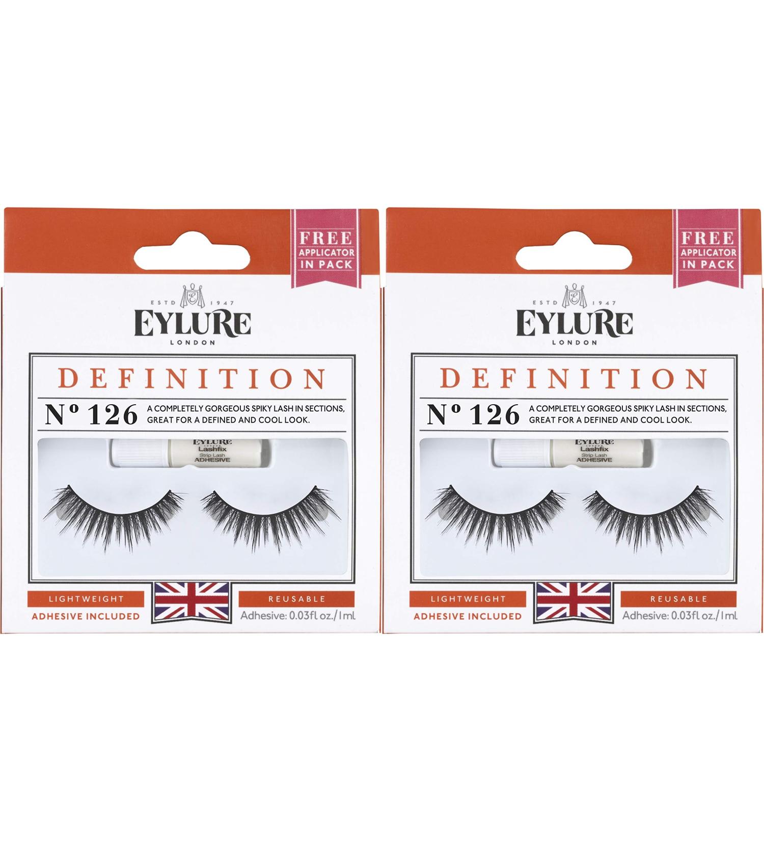 Eylure Dramatic False Lash Style No. 126 Reusable Adhesive Included 2 Pairs