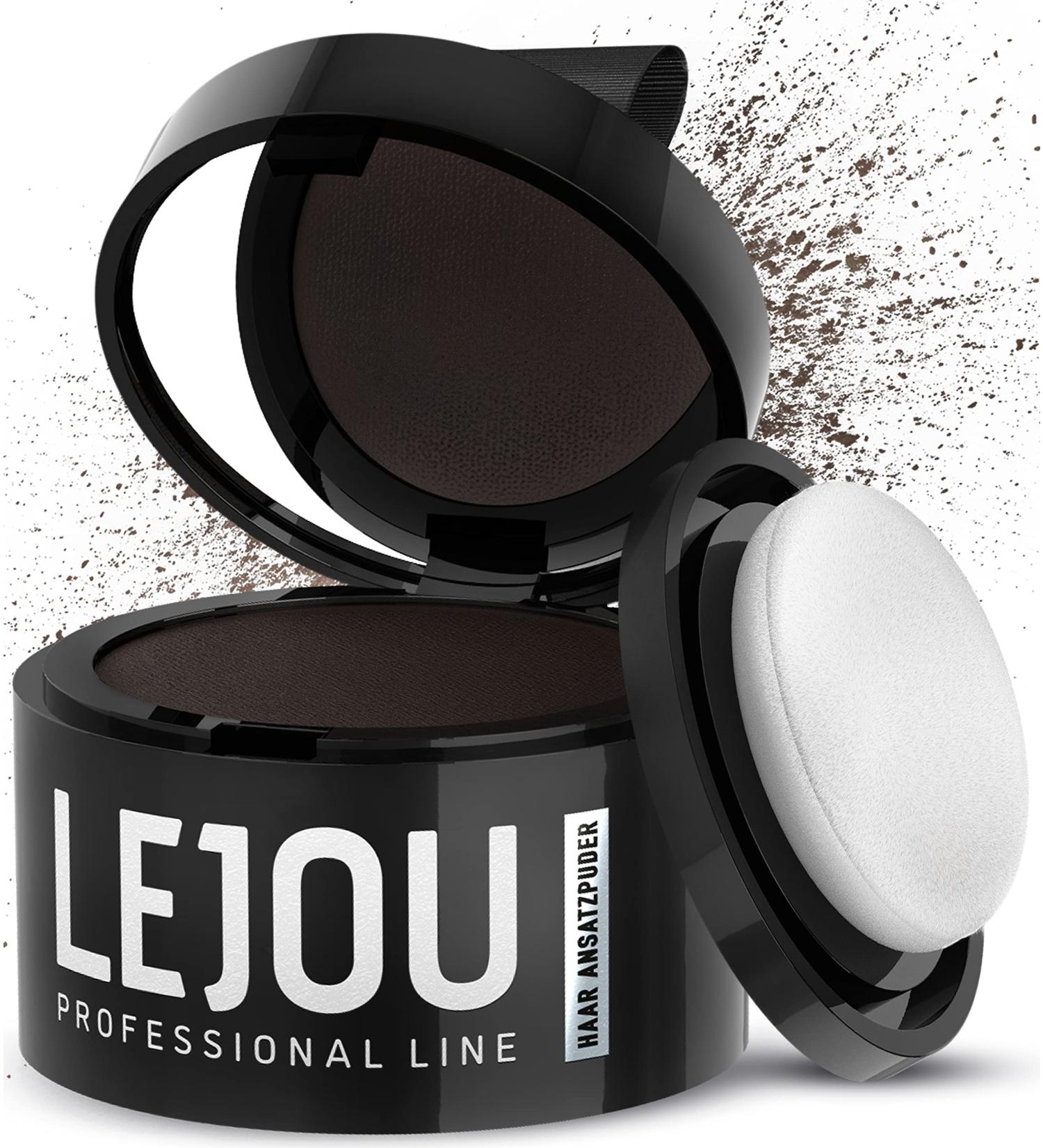 LEJOU Hair Powder Dark Brown for Men & Women - Instant Conceal for Hair Beard & Roots - 4g Makeup Powder - Buy Online on GoSupps.com