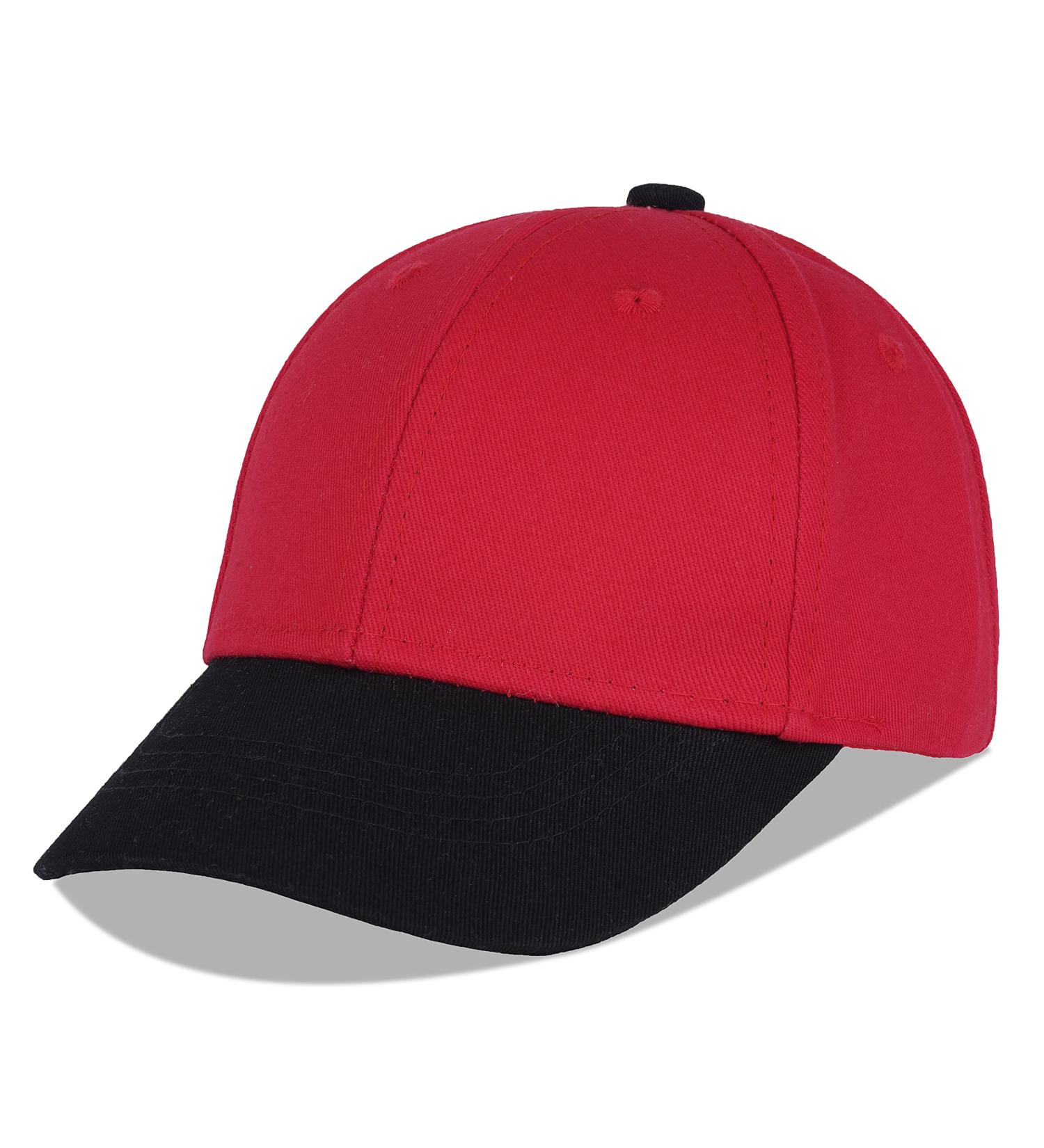 LANGZHEN 100% Cotton Kids Baseball Cap Hat | Adjustable Sun Hat for Girls Boys 2-4 Years | Black Red - Buy Online on GoSupps.com