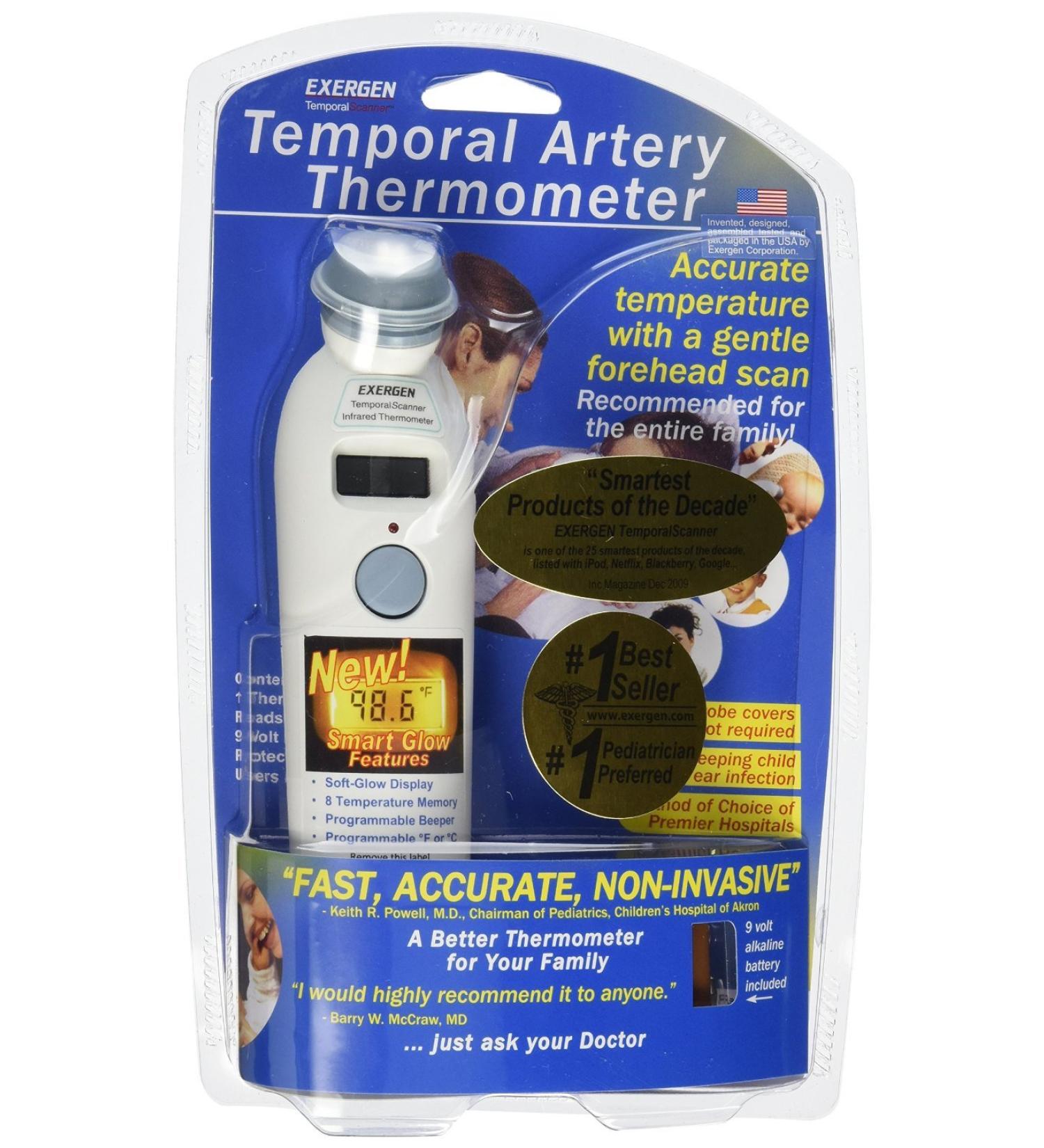 Exergen Temporal Artery Thermometer MODEL# 2000C TAT-2000C Battery (Pack of 2)