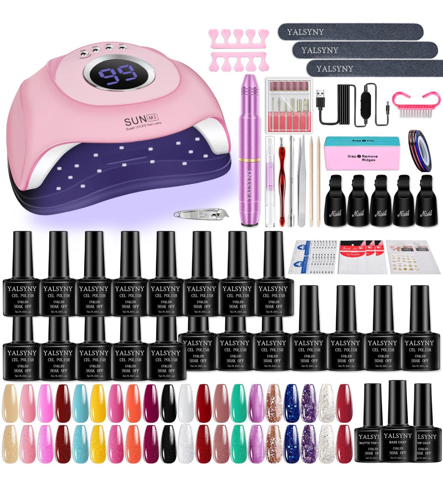 YALSYNY Nail Polish Kit with 180W UV LED Nail Dryer and Electric Nail Drill - Manicure Tools - Buy Online on GoSupps.com