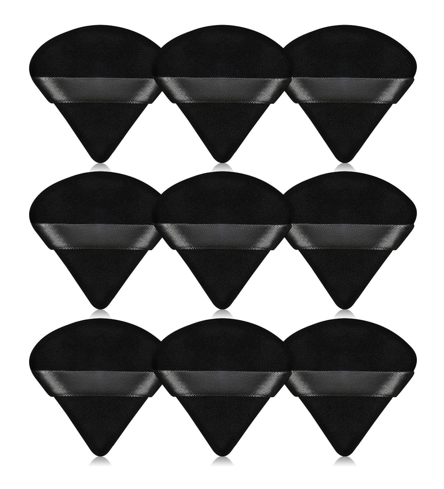 Pimoys 9-Piece Triangle Powder Puff Set - Soft Velour Makeup Sponges for Flawless Foundation Application - Black - Buy Online on GoSupps.com