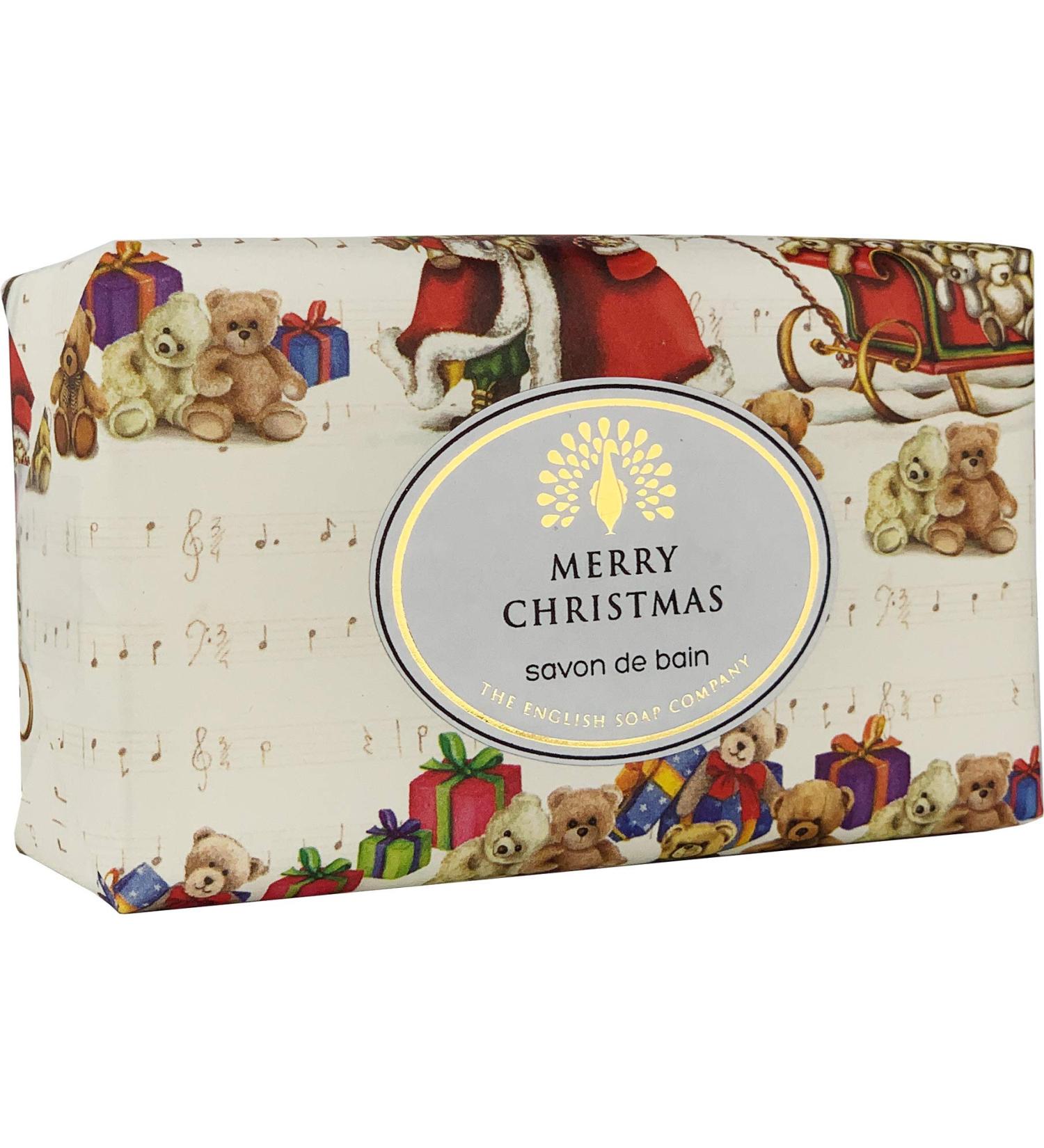 The English Soap Company Vintage Wrapped Shea Butter Soap Father Christmas - Christmas Greenery 200g