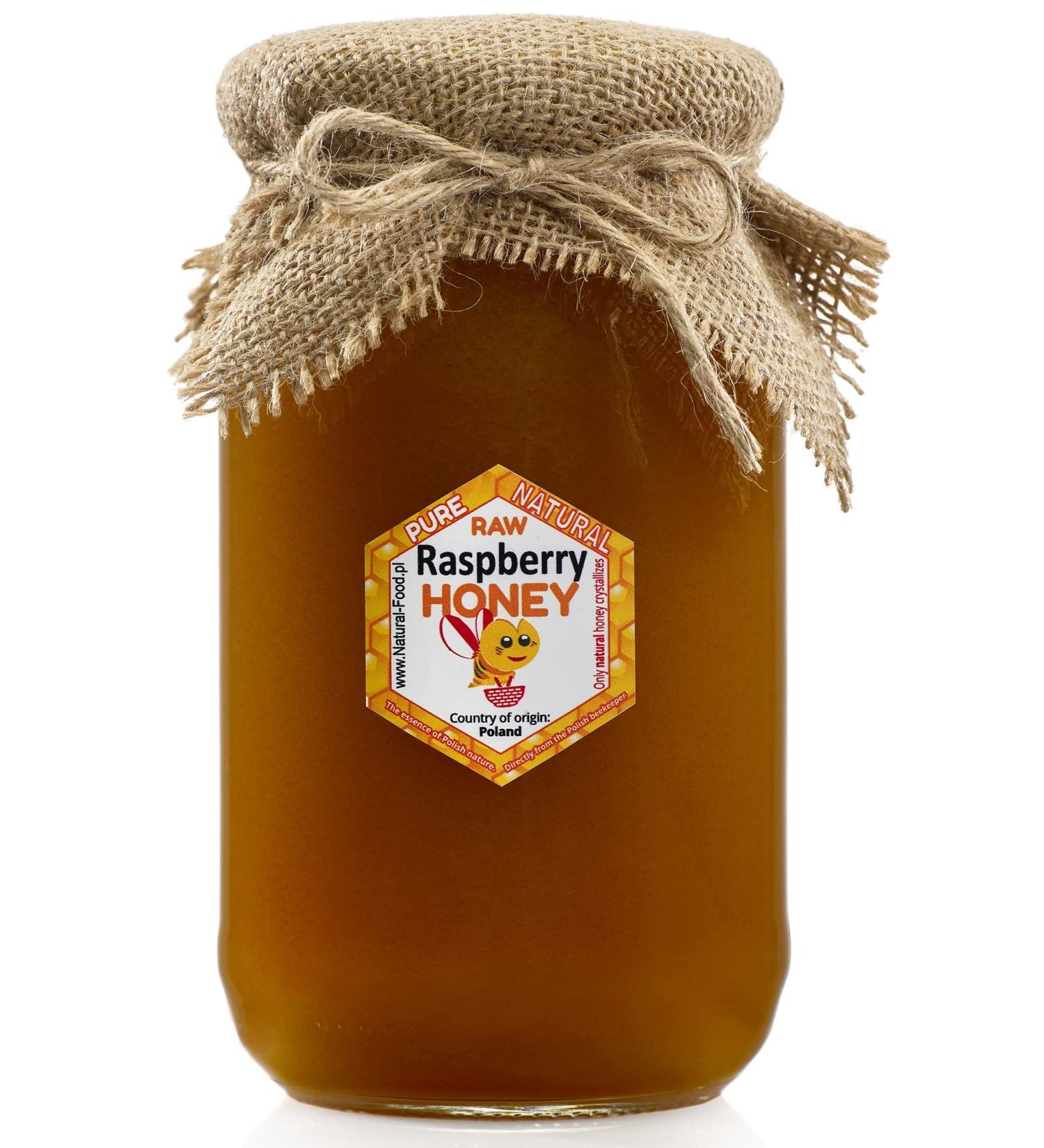RAW HONEY directly from the beekeeper in Poland | 1 1 KG | Raspberry honey | Raw natural very healthy without additives. Unfiltered not centrifuged or heated | Made by bees Raspberry honey 1.1kg