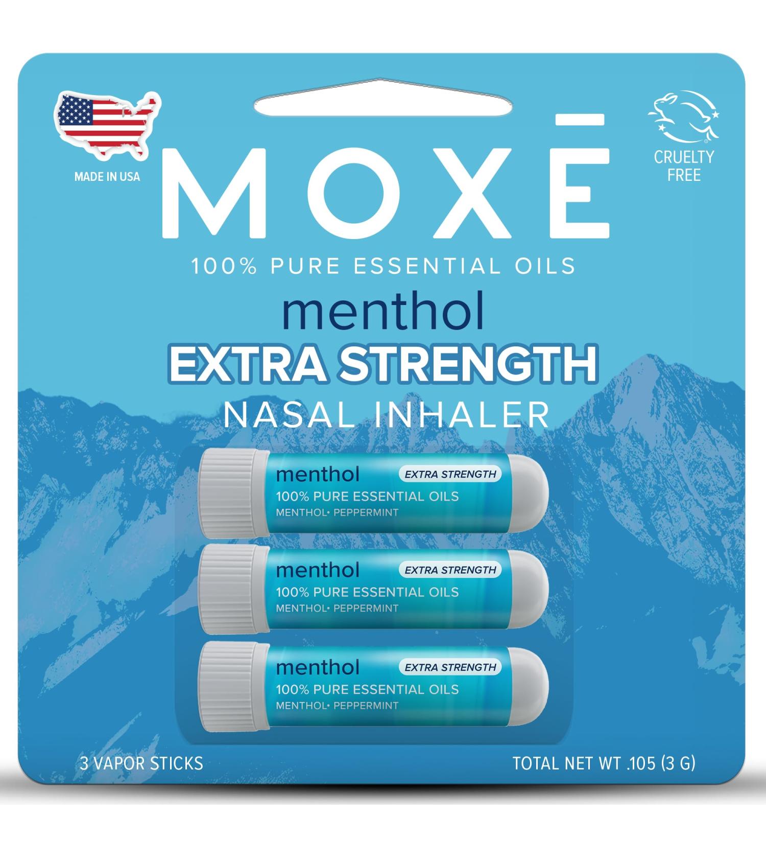 MOX Extra Strength Menthol Nasal Inhaler | Powerful Cooling Menthol for Sinus Relief & Clear Breathing | Made in The USA | Maximum Strength Aromatherapy for Instant Refreshment - Buy Online on GoSupps.com