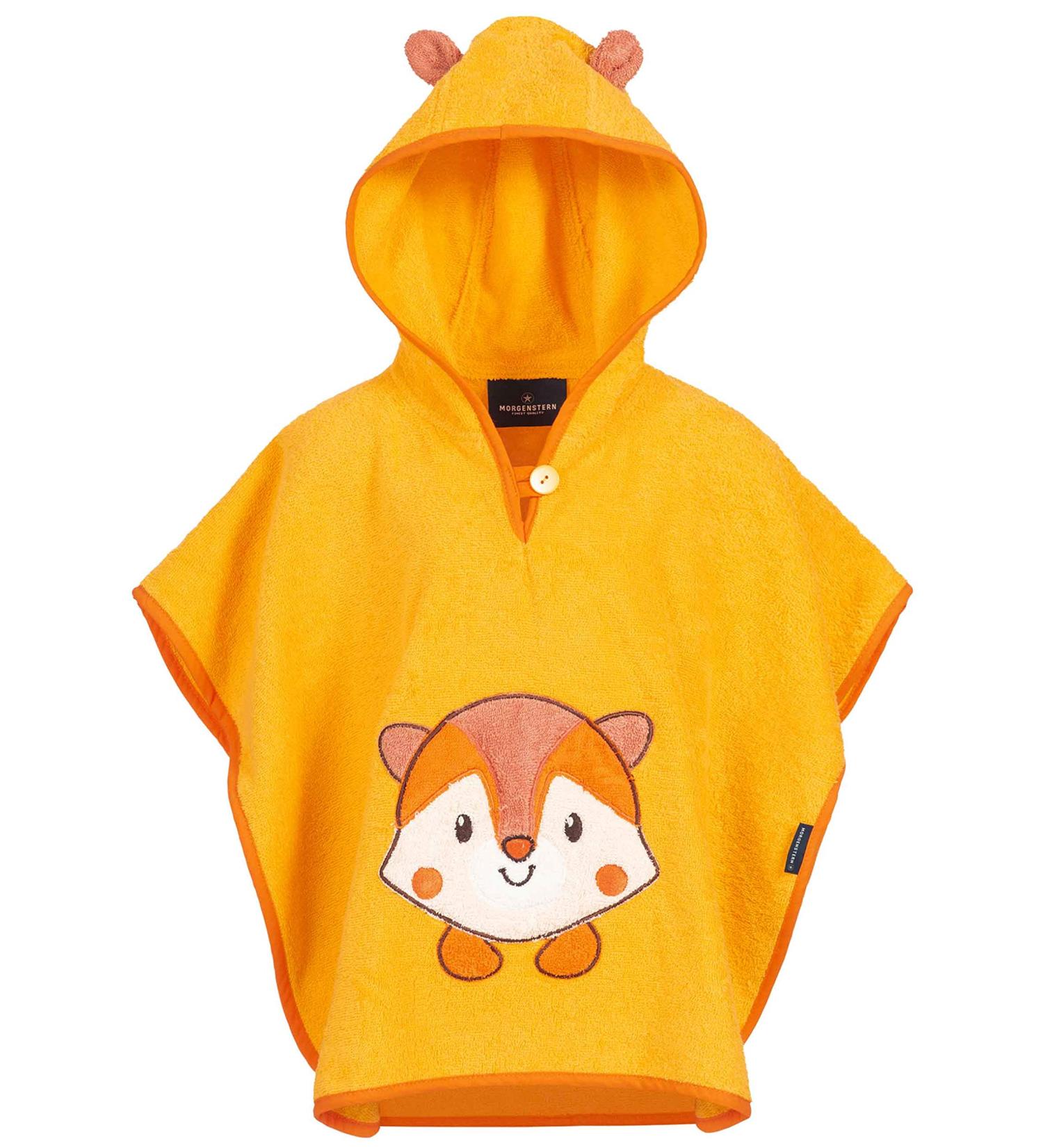 Morning Star Badeponcho 100% Cotton Hooded Towel for Kids | Oeko-Tex Baby Bathrobe - Yellow Fox | 1-3 Years - Buy Online on GoSupps.com
