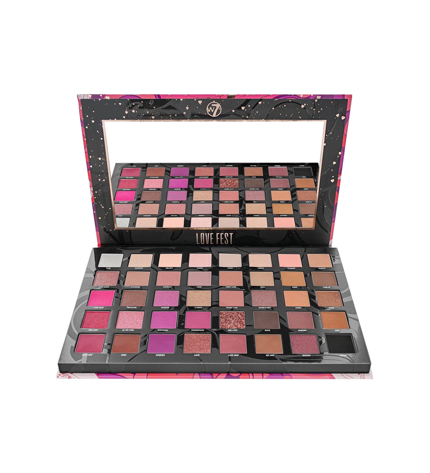 W7 Love Fest Pressed Pigment Palette - 40 Playful Party Colors for Flawless, Long-Lasting Bold Makeup - Buy Online on GoSupps.com