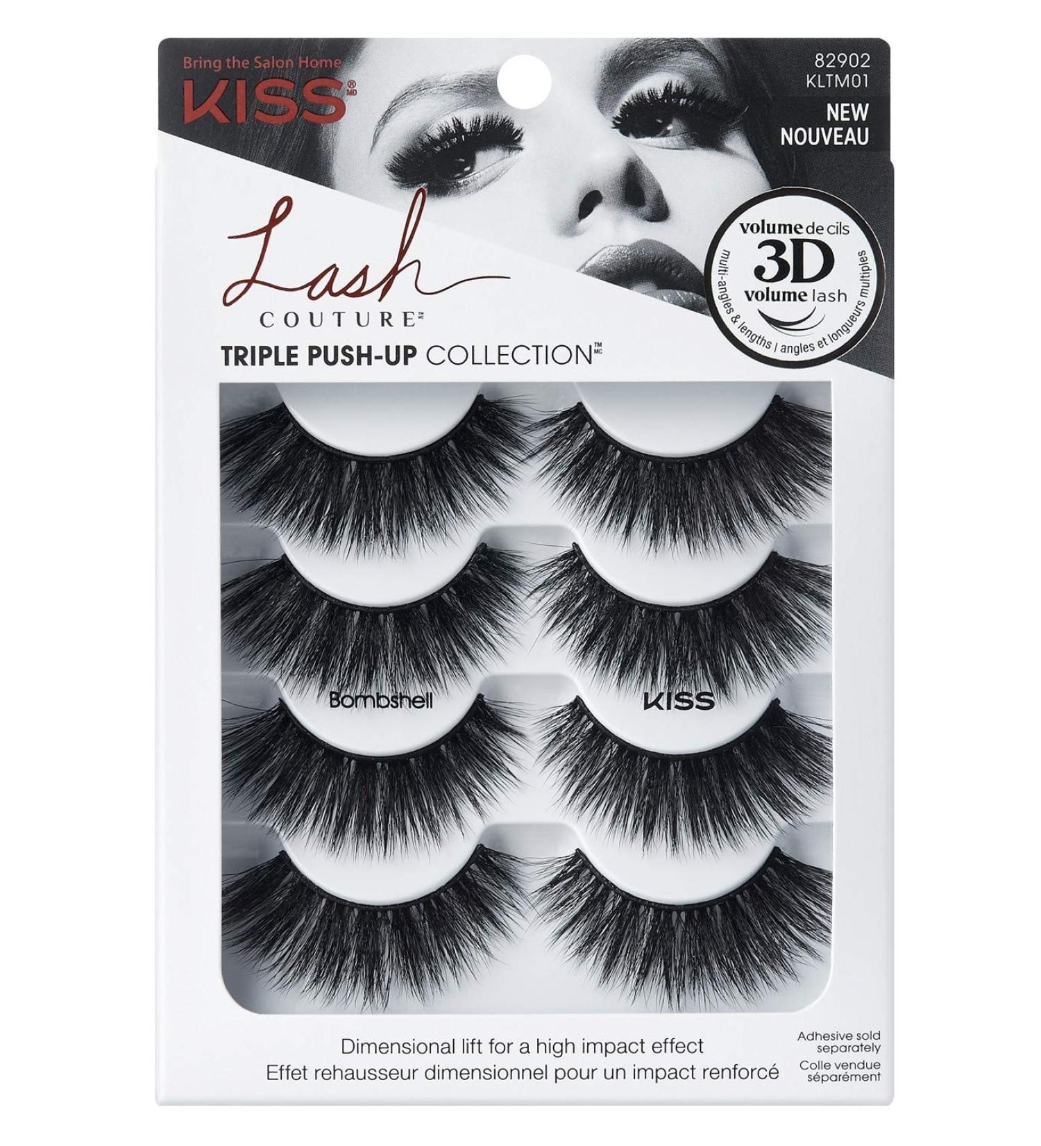 Kiss Lash Couture Triple Push-Up Collection Bombshell (Pack of 3)