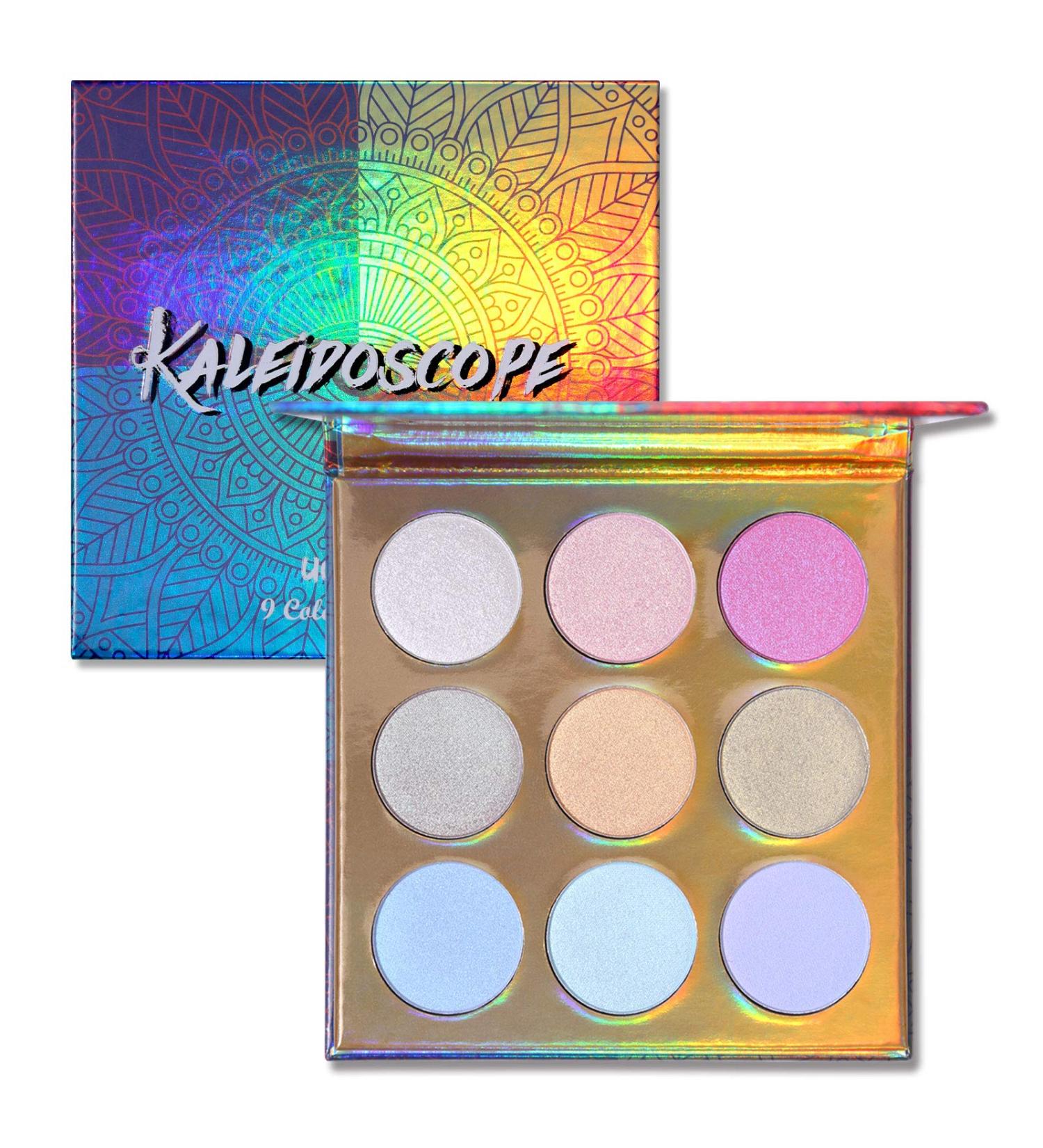UCANBE Kaleidoscope Holographic Highlighter Makeup Palette - 9 Color Polarized Shimmer Illuminating Glow Set - Buy Online on GoSupps.com