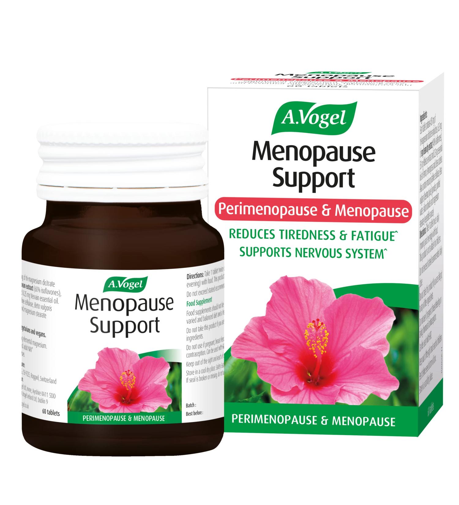 A.Vogel Menopause Support | Soy Isoflavones, Magnesium & Hibiscus | 60 Tablets | Peri, Meno & Postmenopause Symptoms - Buy Online on GoSupps.com