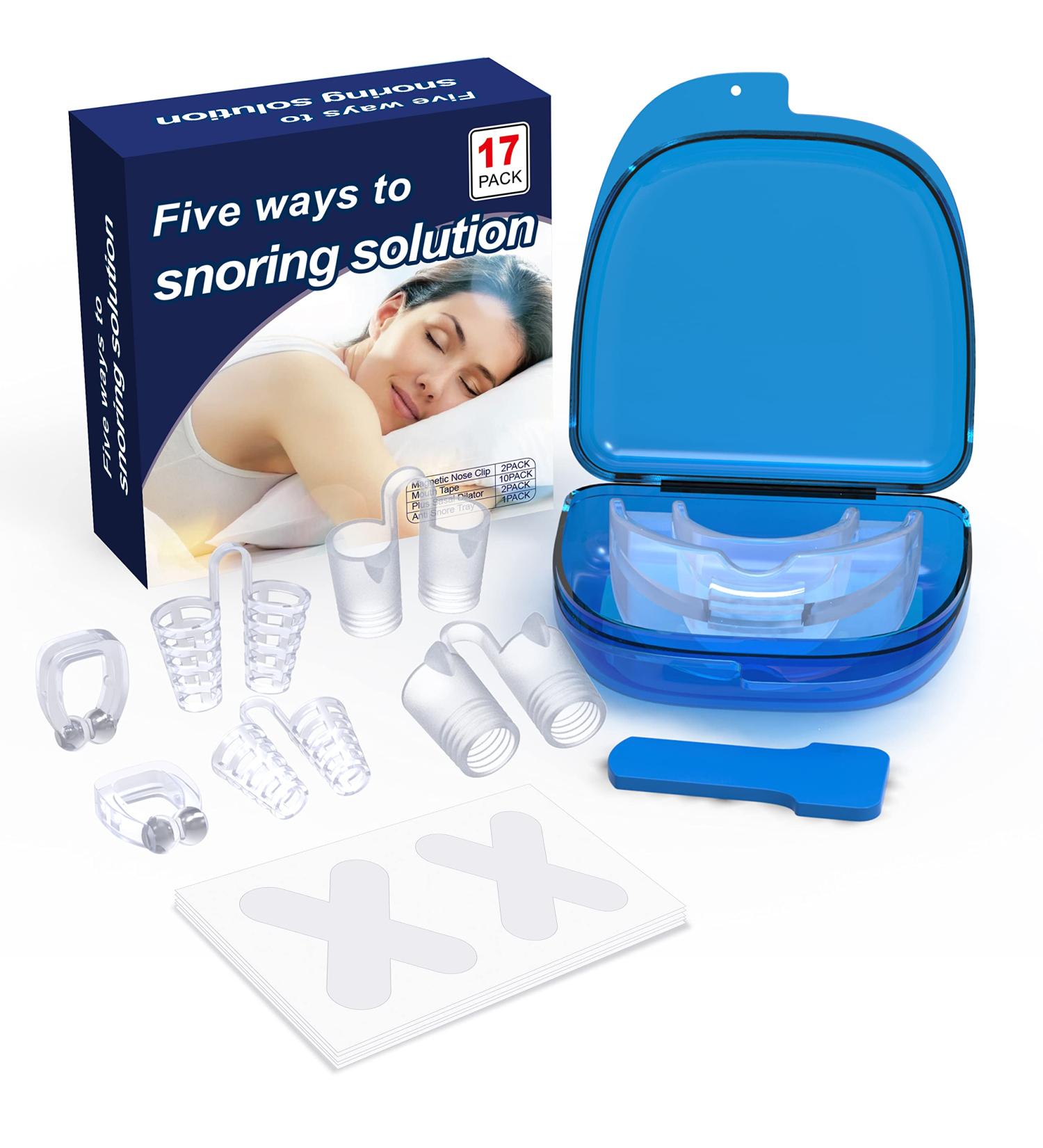 Snore Stopper Solution for Comfortable Sleep - 2 Magnetic Nose Clips & 4 Silicone Dilators (White) - Buy Online on GoSupps.com