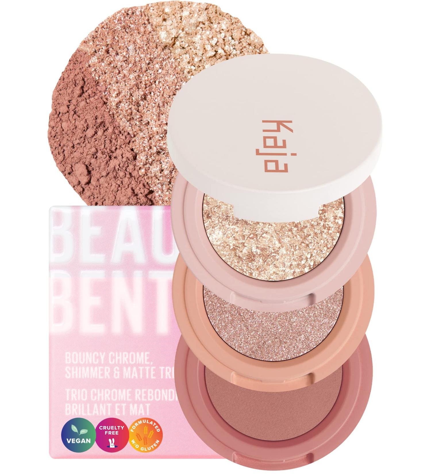 Kaja Beauty Bento Collection - 16 Peach Madeline Bouncy Eyeshadow Trio | Nude Peach Tone | Vegan & Cruelty-Free - Buy Online on GoSupps.com