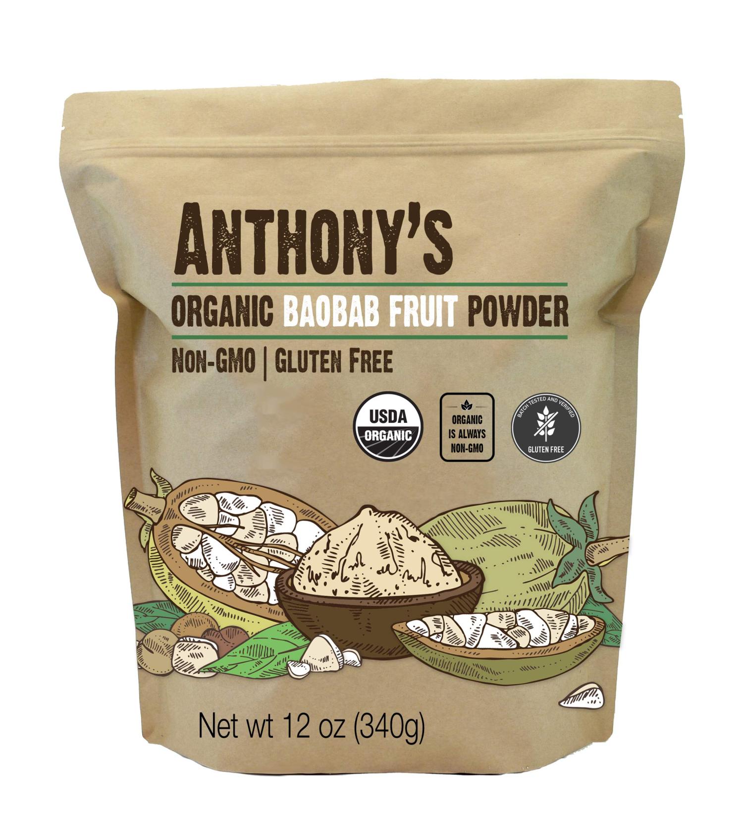 Anthony's Organic Baobab Fruit Powder 12 oz - Gluten Free & Non GMO - Buy Online on GoSupps.com