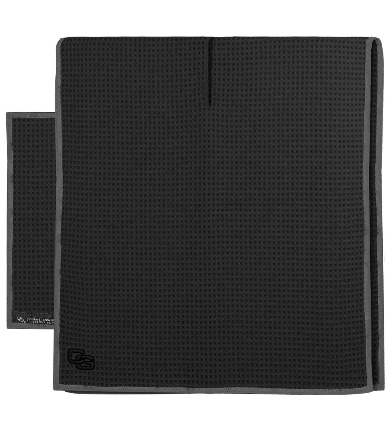 Club Glove Golf Microfiber Caddy and Pocket Towel Set Black