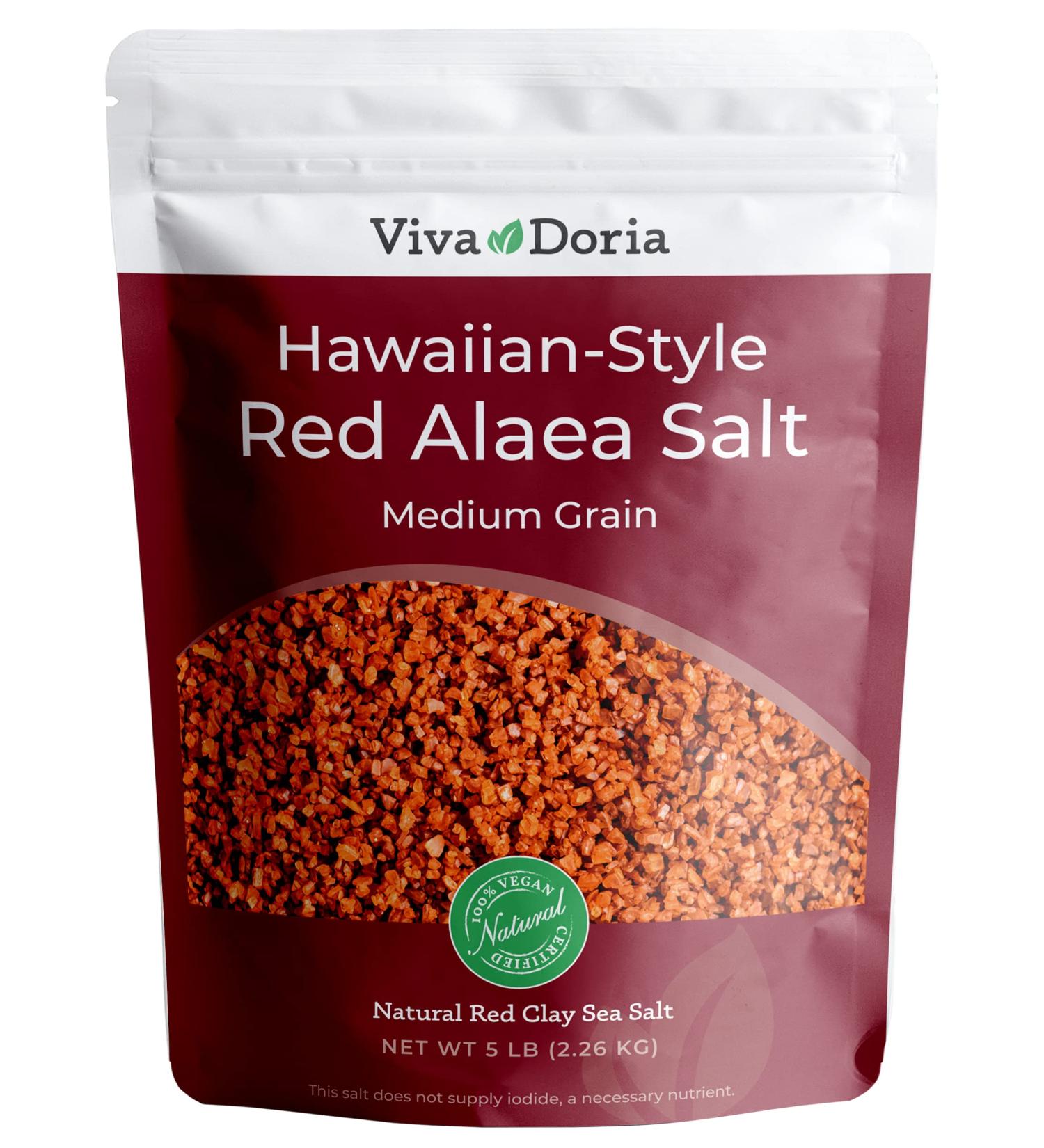 Viva Doria Hawaiian Red Alaea Sea Salt Medium Grain 5 lb (2267g)