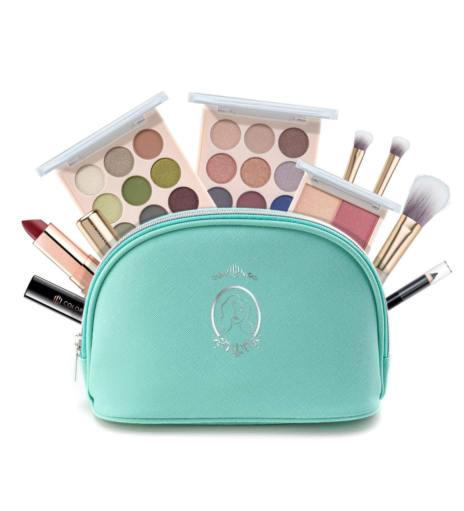 Color Nymph All-In-One Makeup Kit - Perfect Gift Set for Beginners & Teen Girls - Eyeshadow Blush Lipstick & More - Portable Cosmetic Bag Green - Buy Online on GoSupps.com