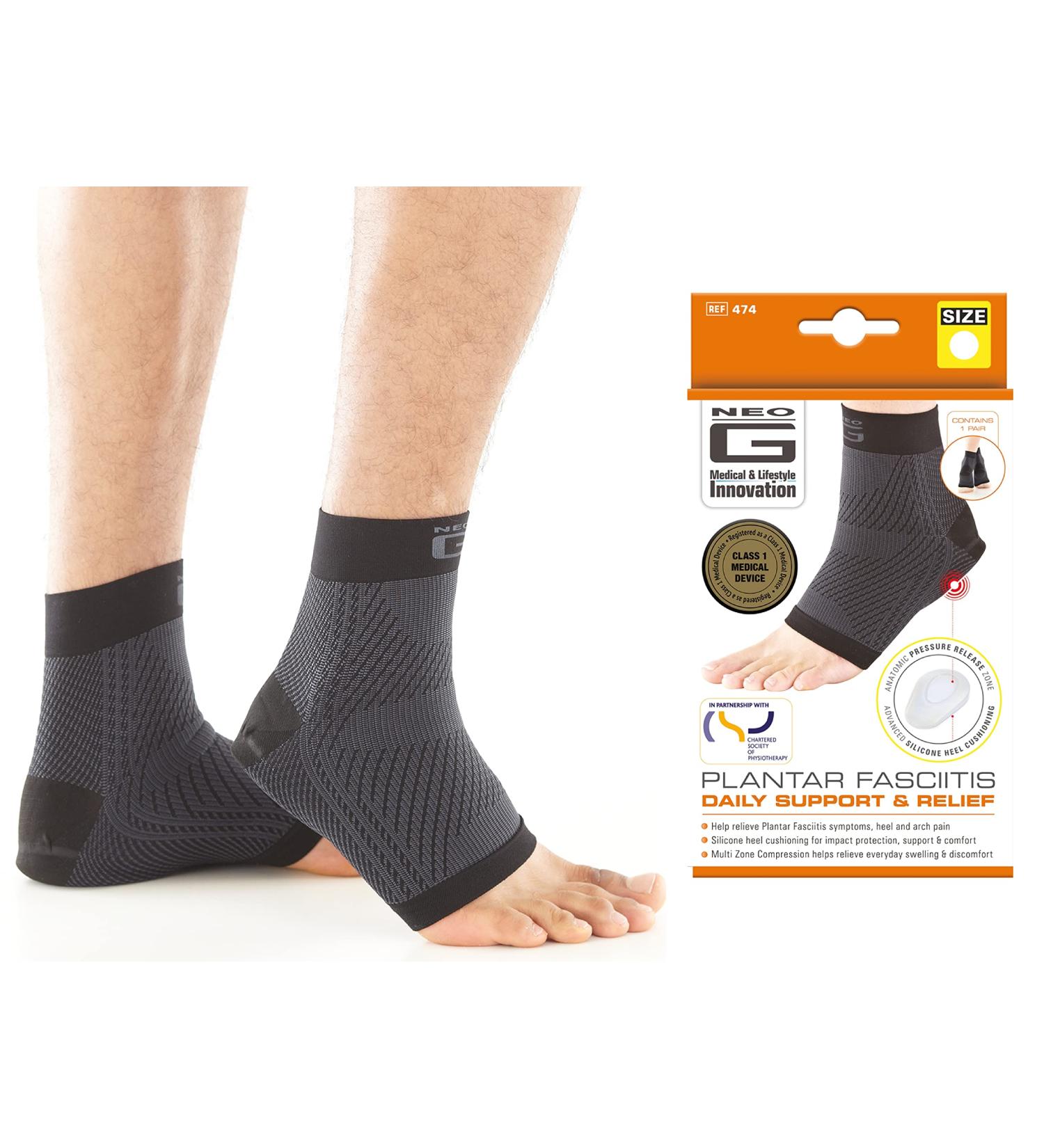 Neo G Plantar Fasciitis Compression Socks | Arch & Heel Pain Relief | Silicone Heel Cushioning | Women Men | Size M 20-23 CM - Buy Online on GoSupps.com