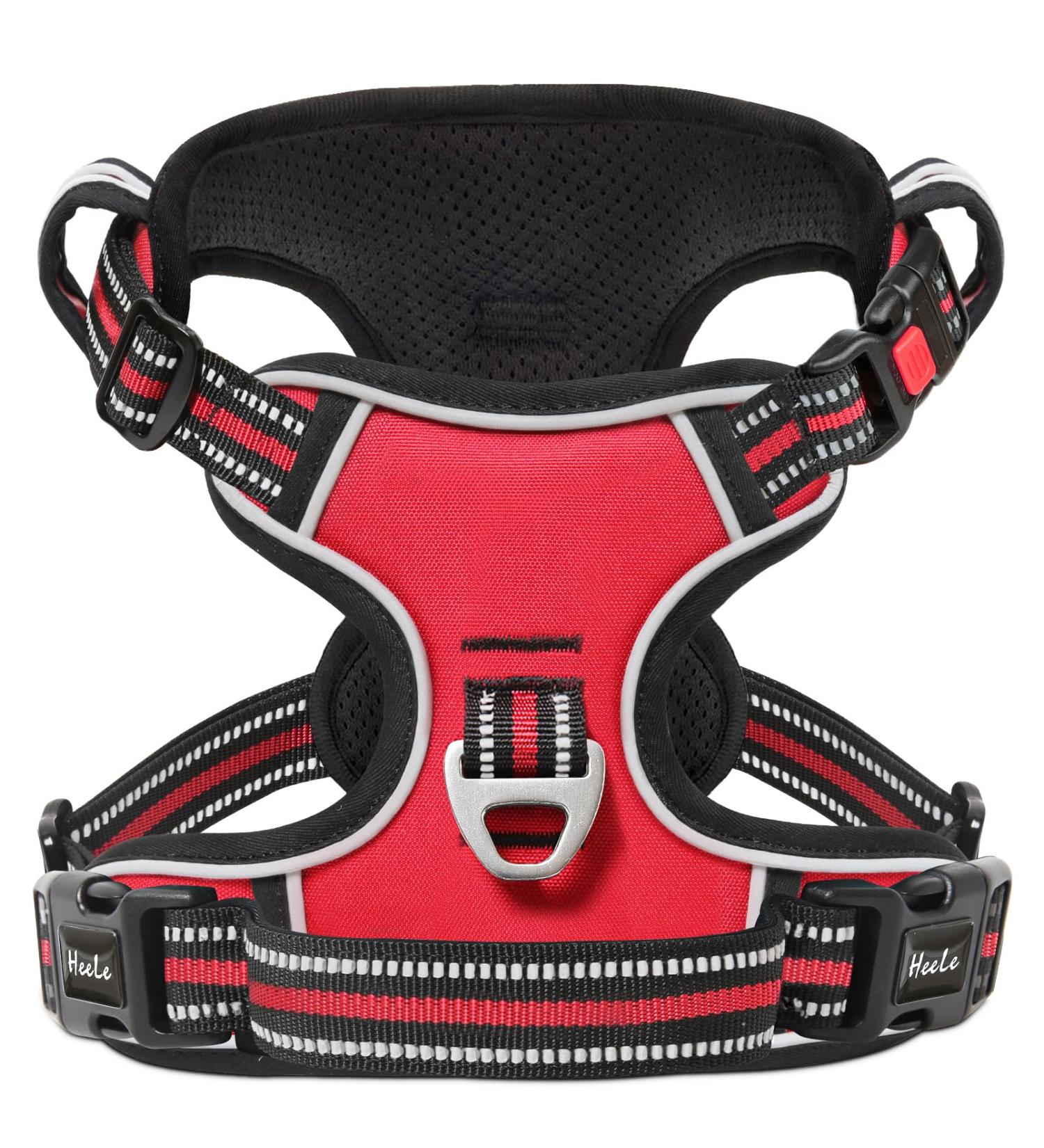 Buy Heele Dog Crockery & Adjustable Reflective Breast Harness - Anti-Train Running Harness with Lockable Snap Lock Red Size L (43-86cm) - International Shipping Available - Buy Online on GoSupps.com