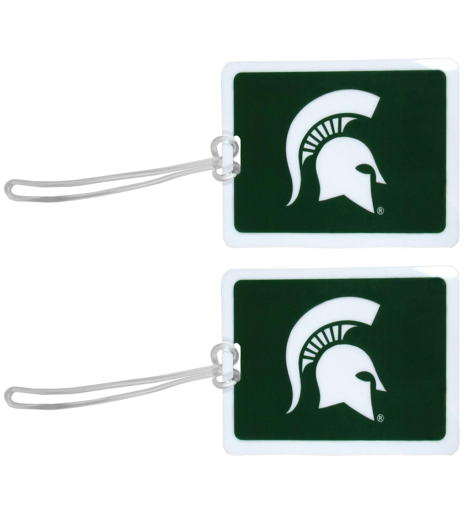NCAA Michigan State Spartans Vinyl Luggage Tag 2pk - Green | Official Team Merchandise - Buy Online on GoSupps.com