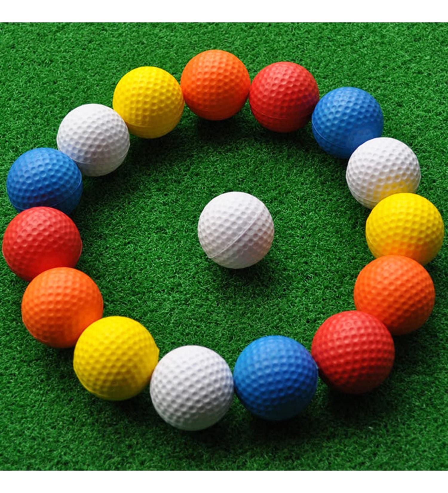 Foam Golf Practice Balls - Fessal 12 Pack | Colored, Dent-Resistant, Soft Balls for Indoor & Backyard Training - Buy Online on GoSupps.com