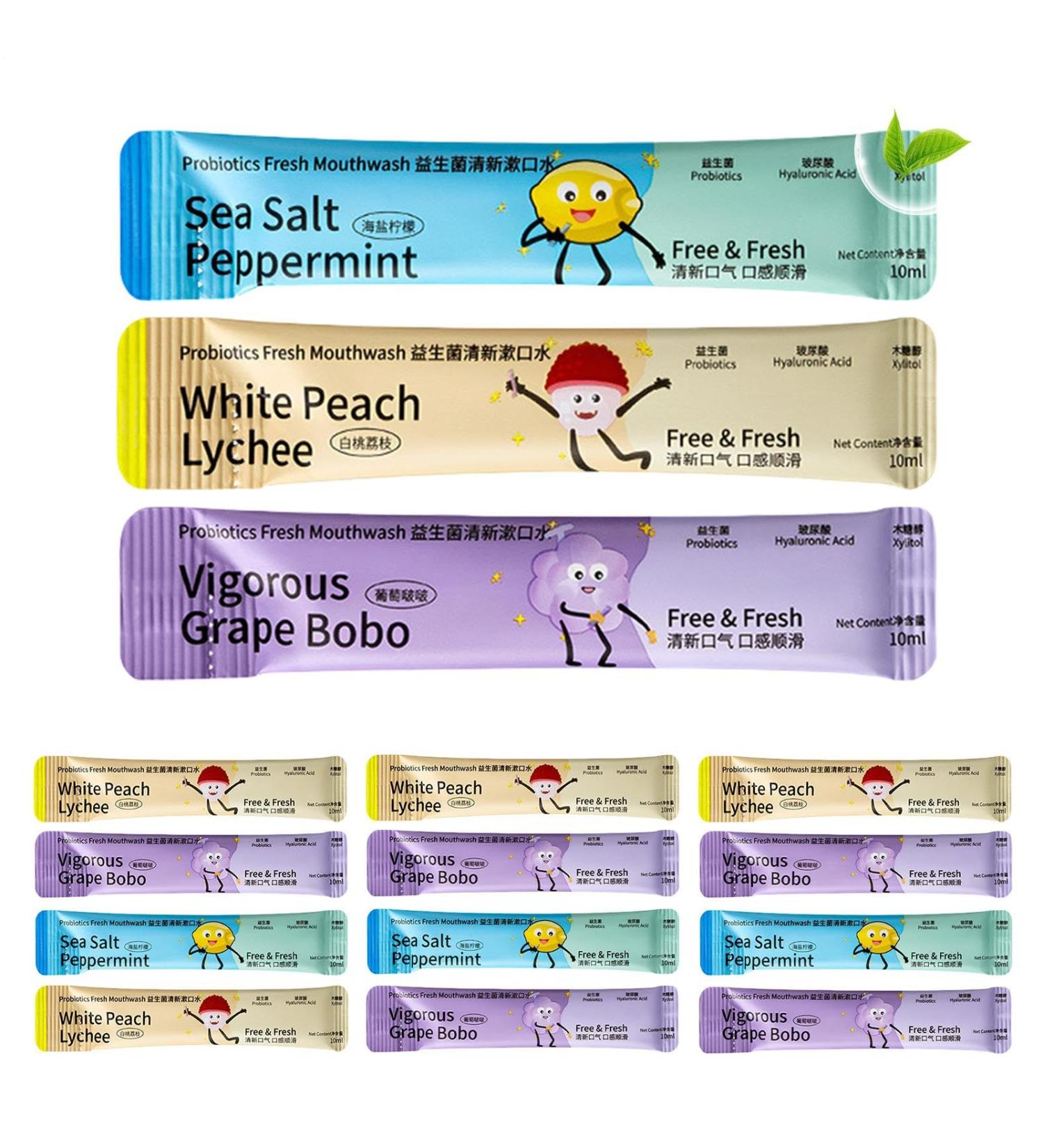  Glugahrif Pack of 15 individual fruit-flavored mouth rinse sachets for adults after eating - Buy Online on GoSupps.com