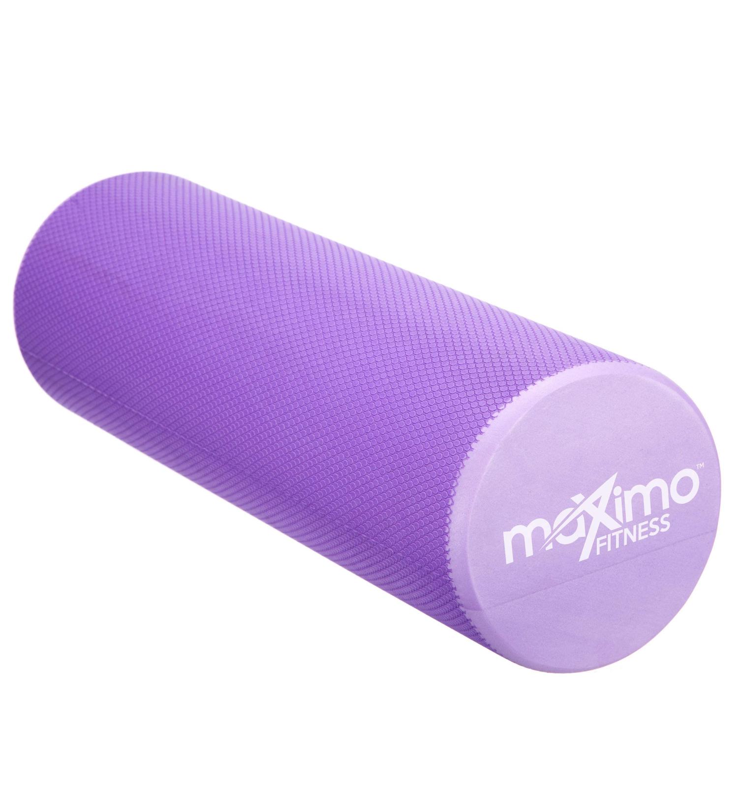 Maximo Fitness Fascia Roll - Medium Hard Massage Roller for Spine Back Legs & Arms (45x15 cm) - Ideal for Yoga Pilates & Post-Sport Recovery - Purple - Buy Online on GoSupps.com