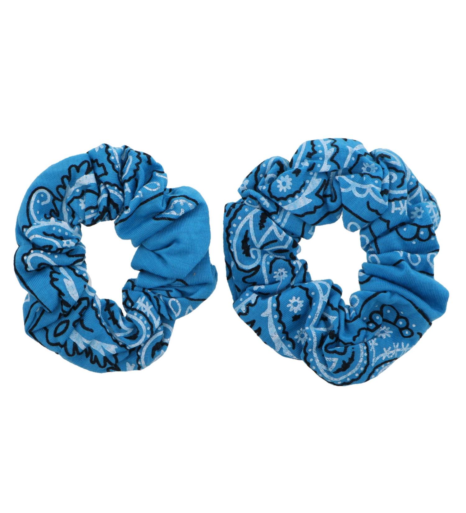 Light Blue Cotton Bandana Scrunchies - Set of 2 | Hair Bobbles - Buy Online on GoSupps.com