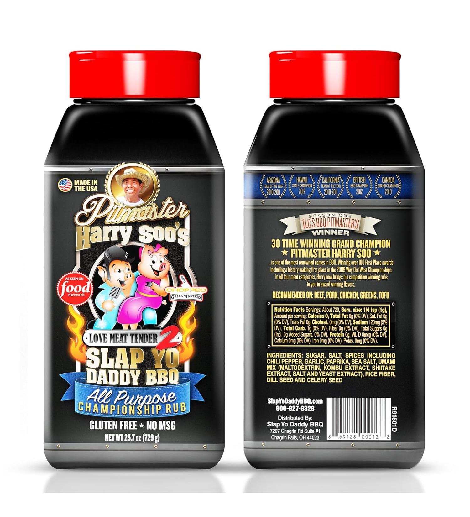 Slap Yo Daddy BBQ Rub - Championship All Purpose Seasoning by Harry Soo | No MSG & Gluten Free Pork, Rib, Brisket Rub | BBQ Rubs for Smoking - 26 Oz Pack - Buy Online on GoSupps.com