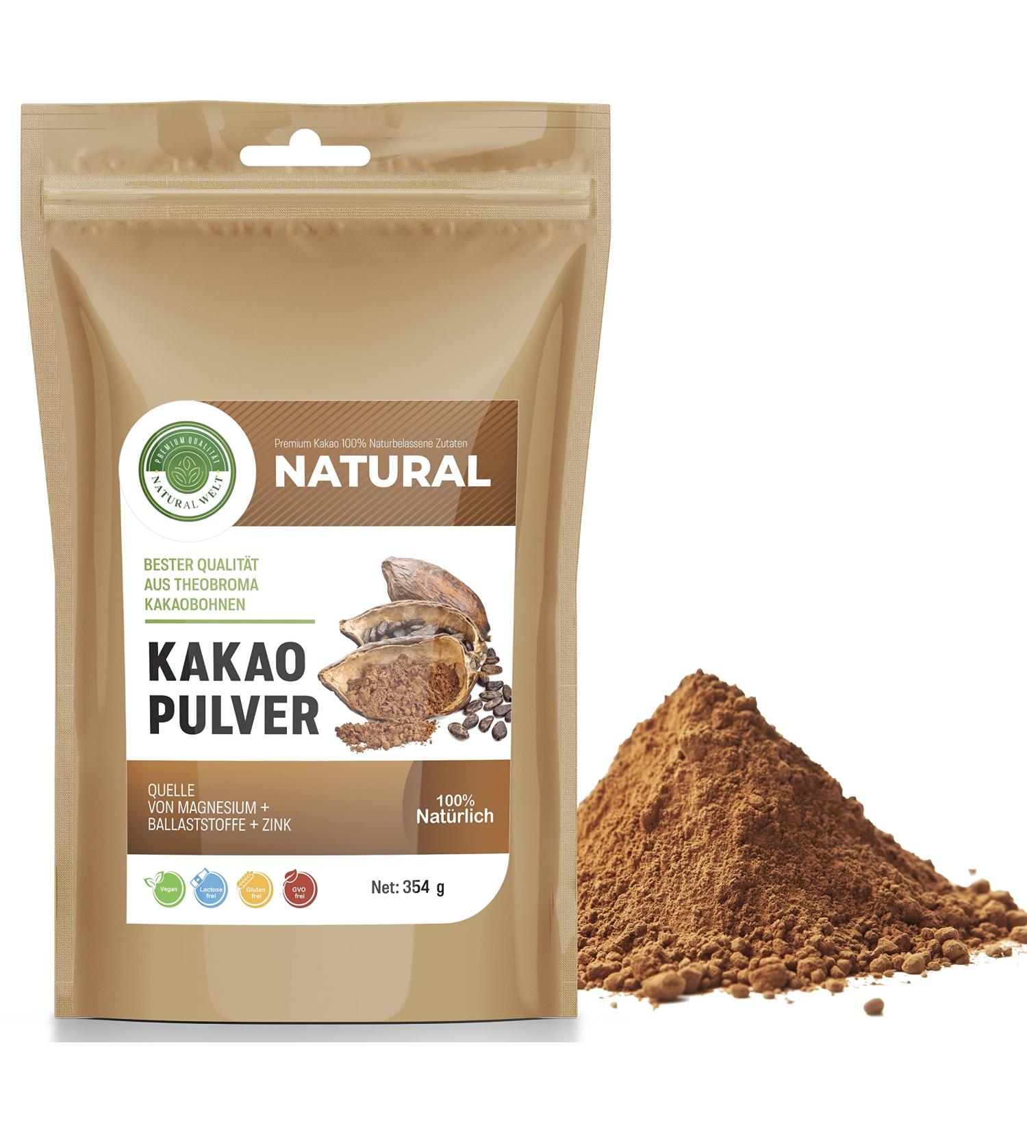 Buy Natural World Cocoa Powder 354g - 100% Natural Unsweetened Raw Cocoa from Peru for Delicious Hot Chocolate - Buy Online on GoSupps.com