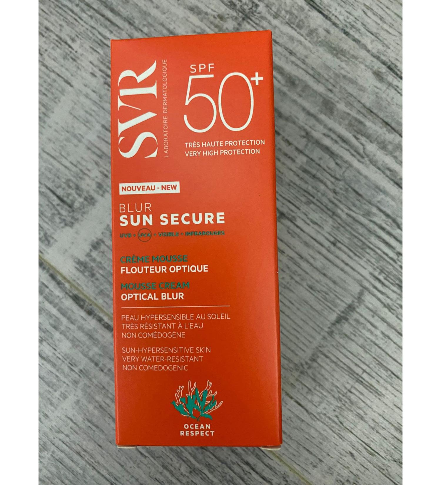 SVR Laboratoires SUN SECURE BLUR SPF 50+ Optical Blur Mousse Cream 50ml - Skin Beauty Gift - Buy Online on GoSupps.com