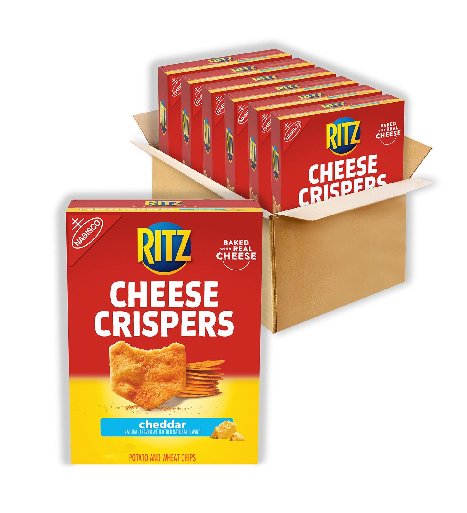 Ritz Crispers Cheddar Cheese Chips - 6 Count Pack, Savory Snack Option - Buy Online on GoSupps.com