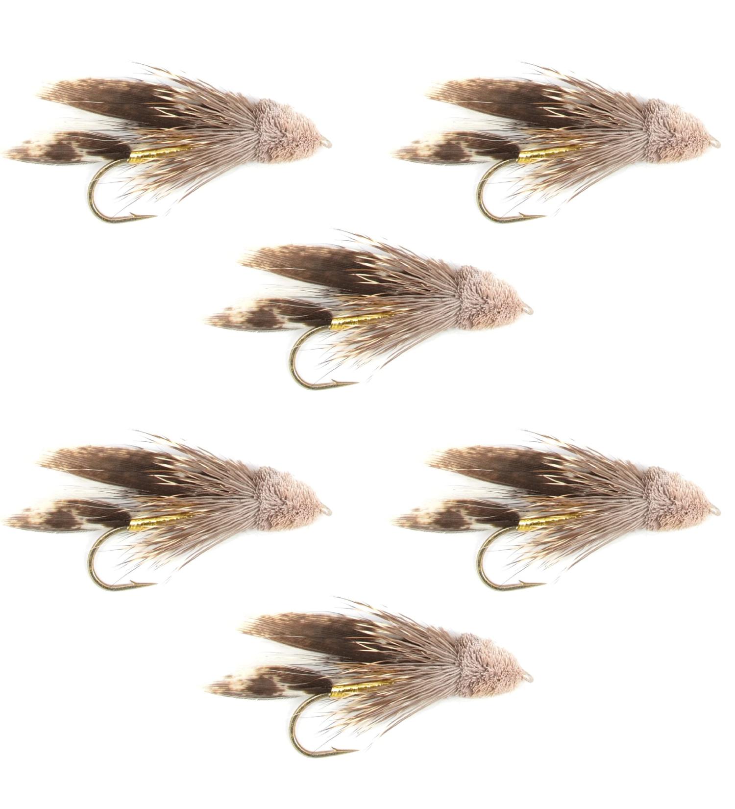 The Fly Fishing Place Muddler Minnow Fly Fishing Classic Bass and Trout Snakes Set of 6 Fly Hooks Size 6