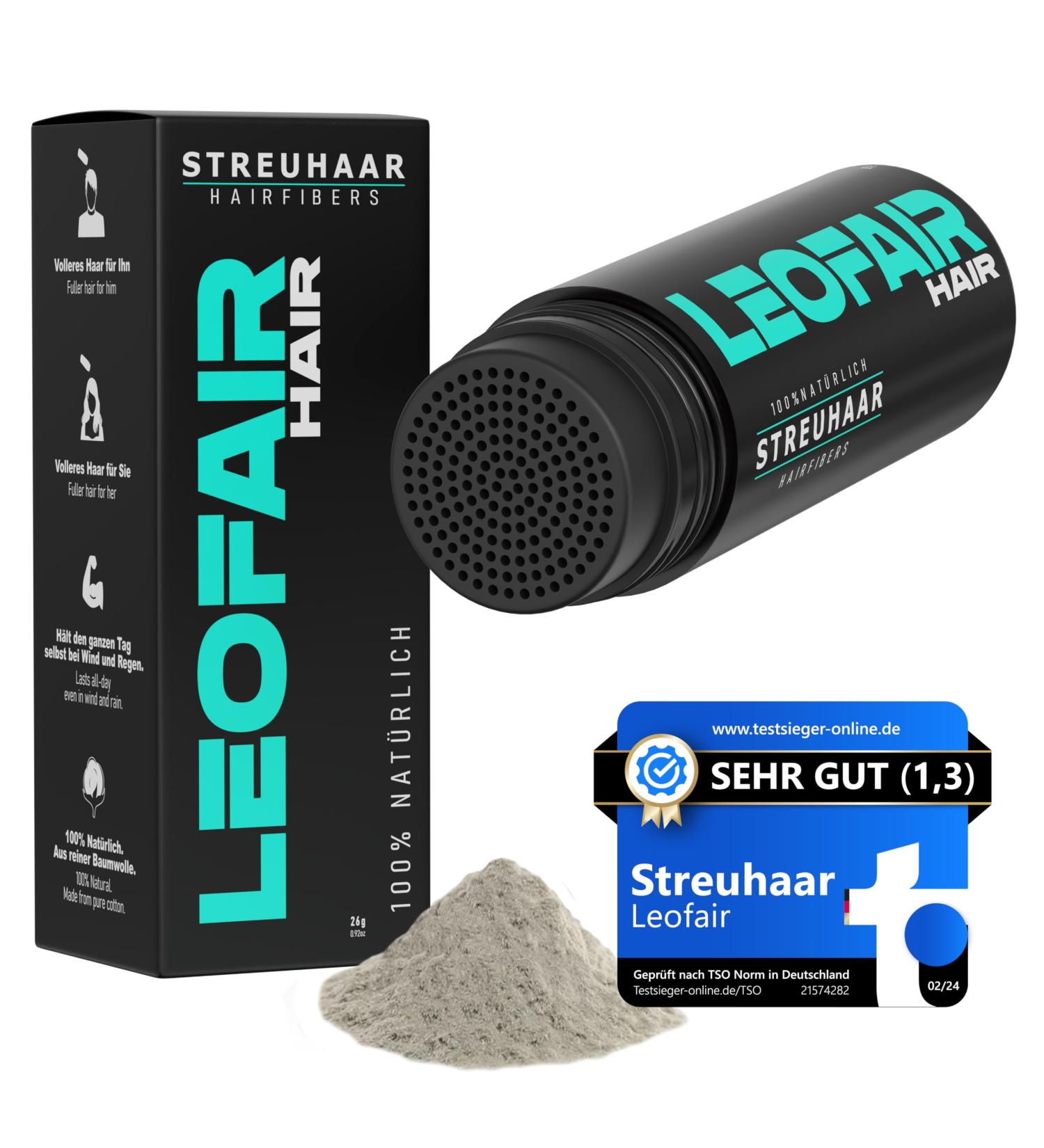 Leofair Hair Compression - 100% Natural | Instant Full Dense Hair | Premium 28g Hairdressing for Men & Women (Gray) - Buy Online on GoSupps.com