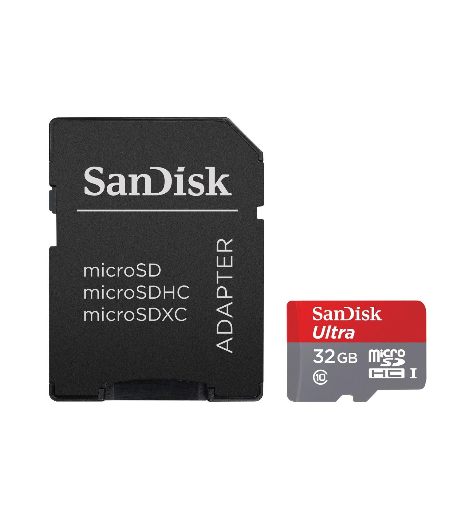 SanDisk Ultra 32GB microSDHC UHS-I Card with Adapter - Silver, 32GB Standard Packaging - Buy Online on GoSupps.com
