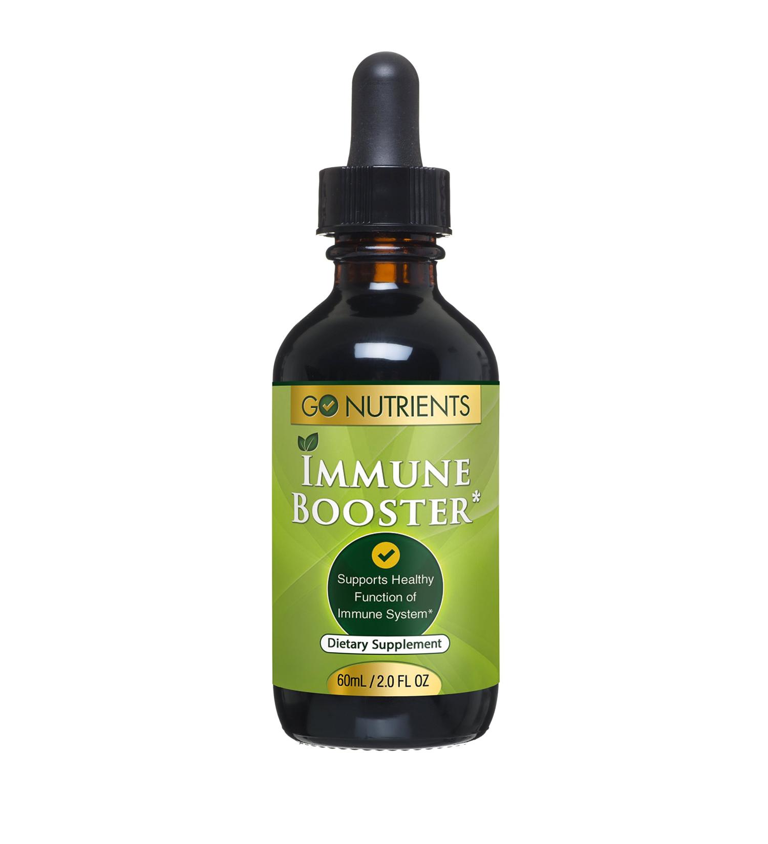 Go Nutrients Immune Booster - Echinacea & Goldenseal Liquid Drops with Usnea Lichen - 60ML - Buy Online on GoSupps.com