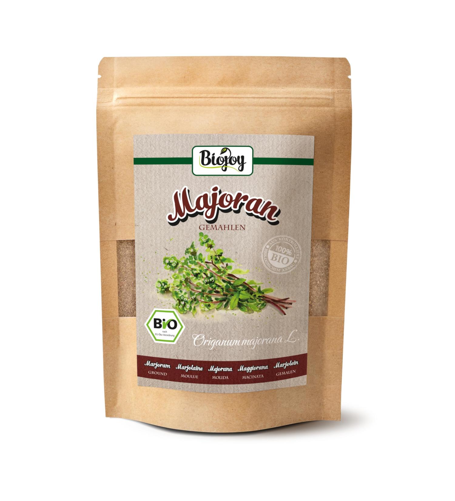 Biojoy Organic ground marjoram (250 g) without additives (Origanum majorana L.) - Buy Online on GoSupps.com