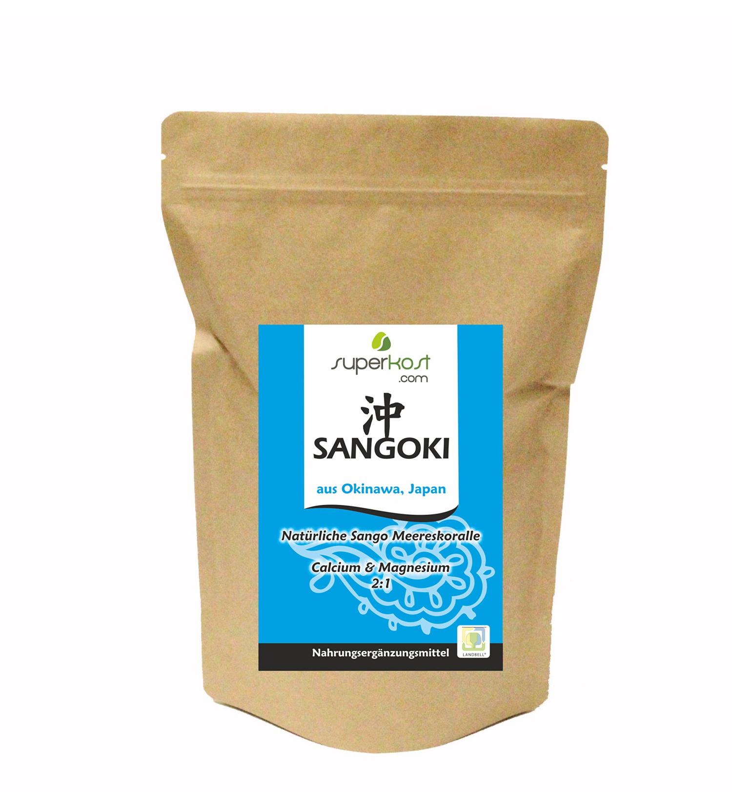 Superfood Sango Sea Coral Calcium & Magnesium Powder - 1000g (1kg) | Premium Quality for Strong Bones & Health - Buy Online on GoSupps.com