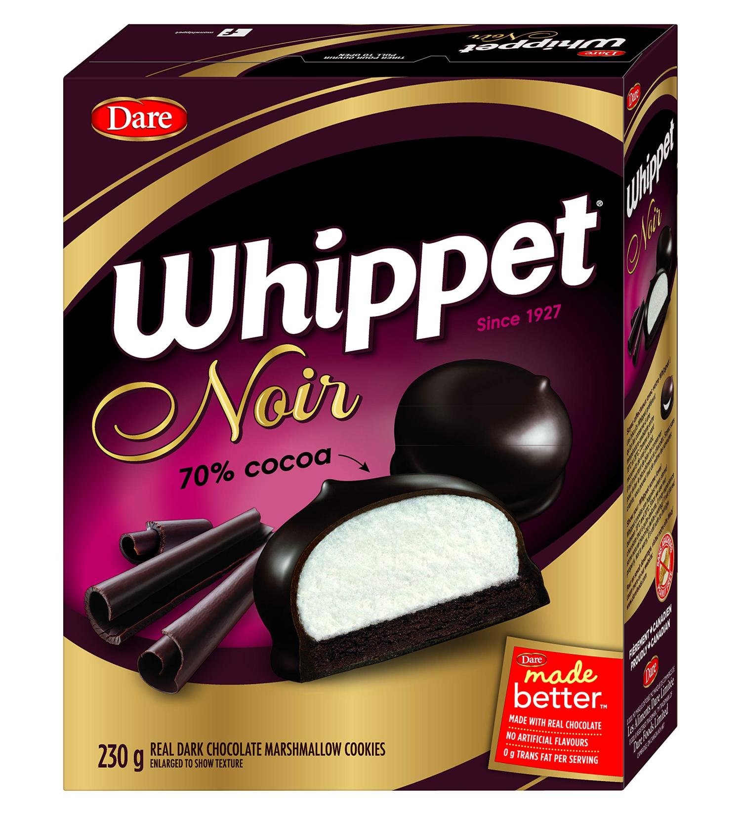 Whippet Noir Dare Marshmallow Cookies 230g Noir/Dark Chocolate Standard Pack
