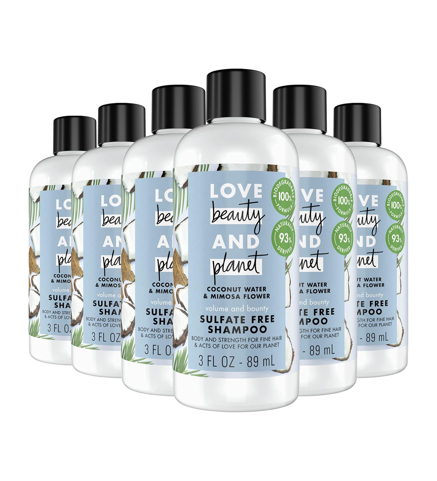 Love Beauty And Planet Volume & Bounty Shampoo - Thickening Coconut Water & Mimosa Flower Sulfate Free - 3 oz 12 Pieces - Buy Internationally - Buy Online on GoSupps.com