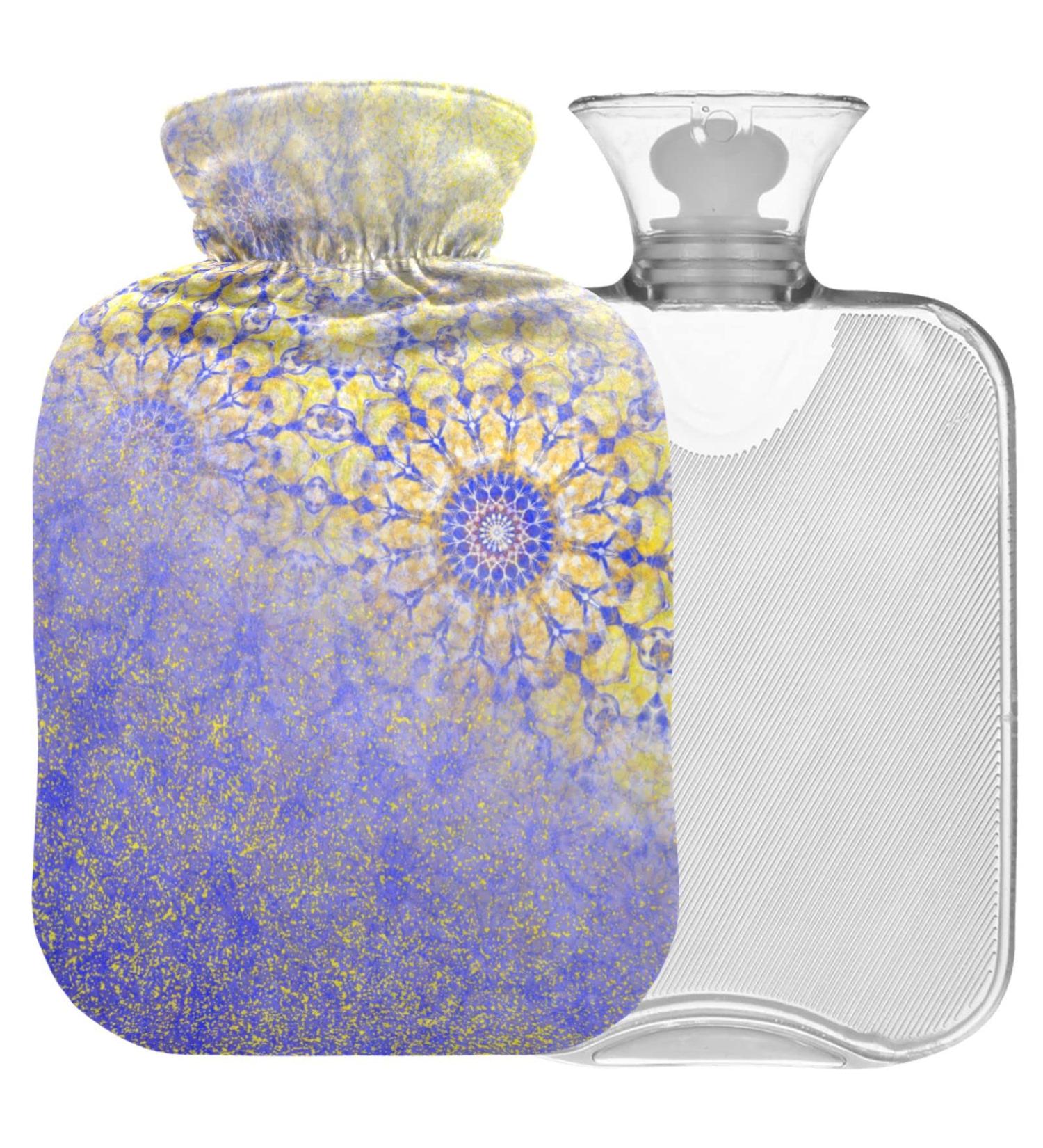 NAANLE 2L Mandala Flower Hot Water Bottle with Cover | Pain Relief for Menstrual Cramps | Heat & Cold Therapy for Hands & Feet - Buy Online on GoSupps.com