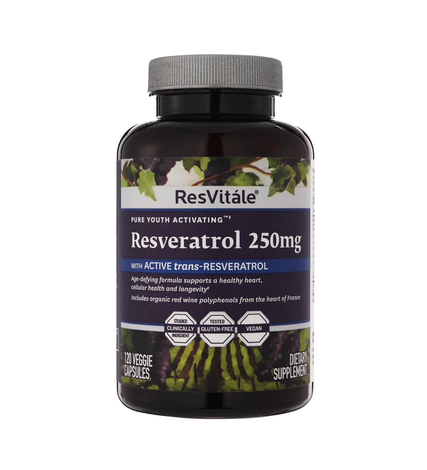 ResVit le Resveratrol 250 mg - Resveratrol Supplement for Men and Women - 120 Veggie Capsules 120 Count (Pack of 1) - Buy Online on GoSupps.com