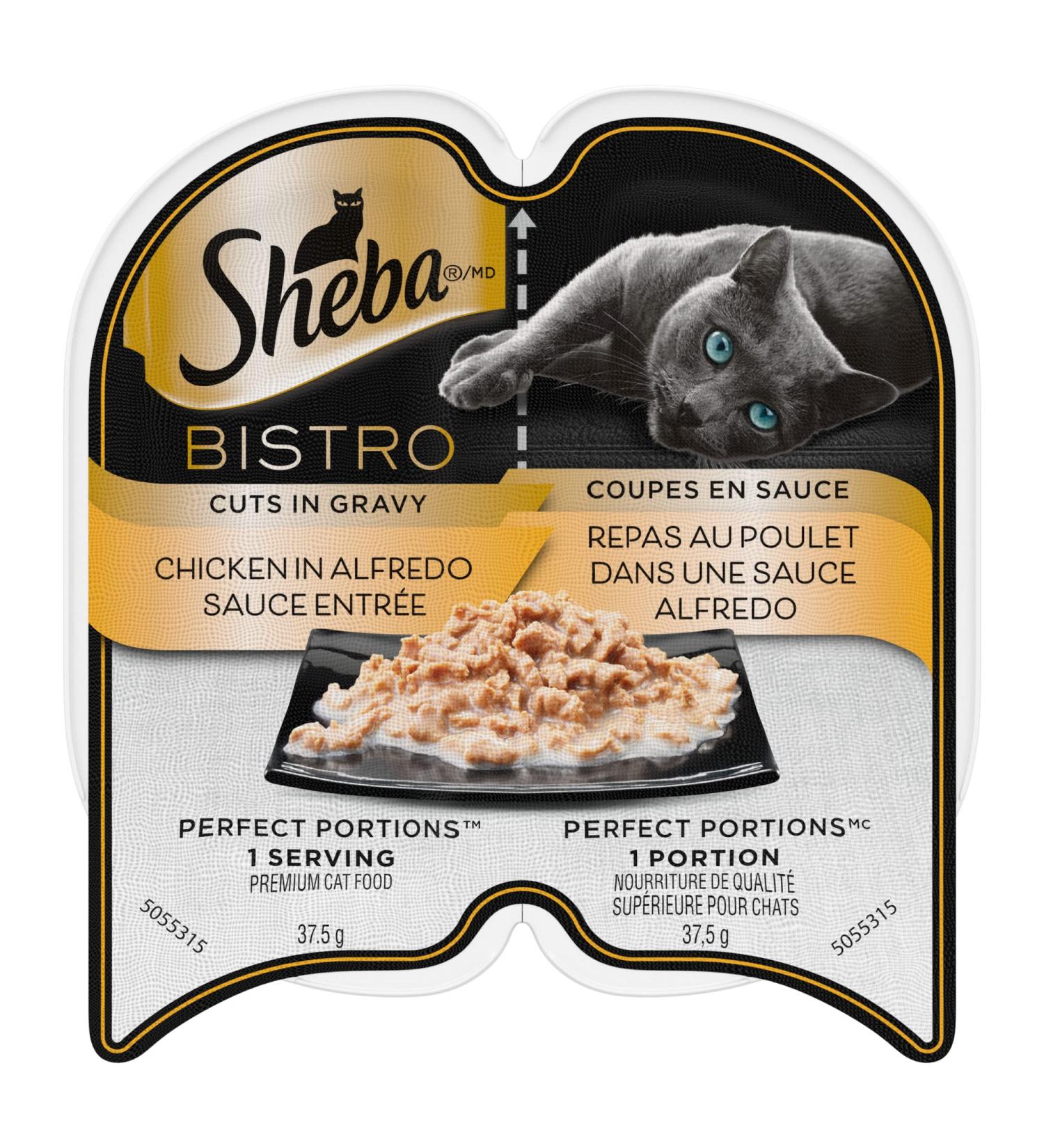 SHEBA Bistro Perfect PORTIONS Cat Food Wet Adult Cuts in Gravy Chicken in Alfredo Sauce Entr e 75g Tray (24 Pack) Cuts in Gravy Chicken in Alfredo Sauce Entr e 75 g (Pack of 24) - Buy Online on GoSupps.com