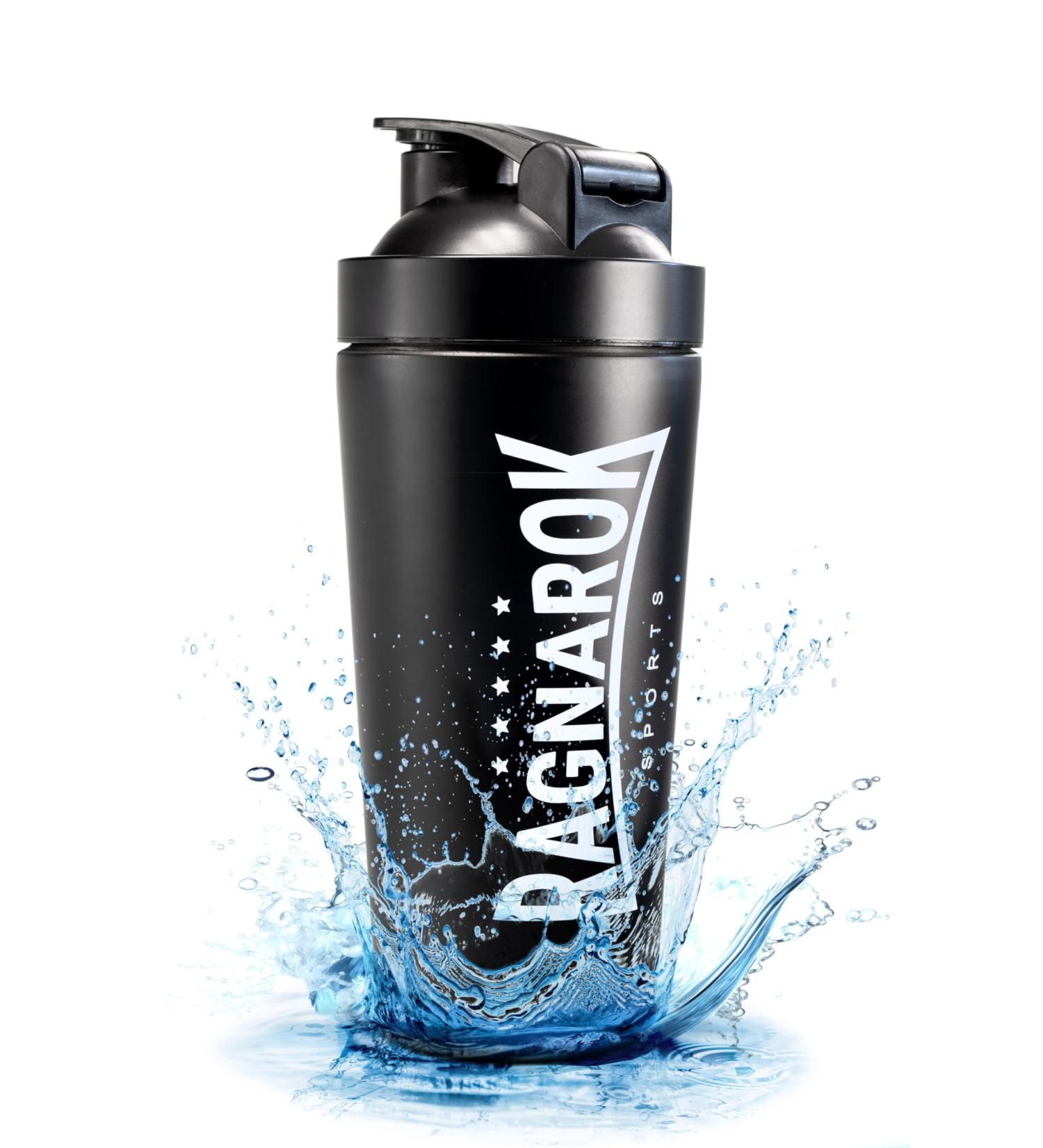 RAGNAROK Stainless Steel Protein Shaker 750ml - Metal Drinking Bottle for Fitness & Sports - Durable Stylish & Leak-Proof - Buy Online on GoSupps.com