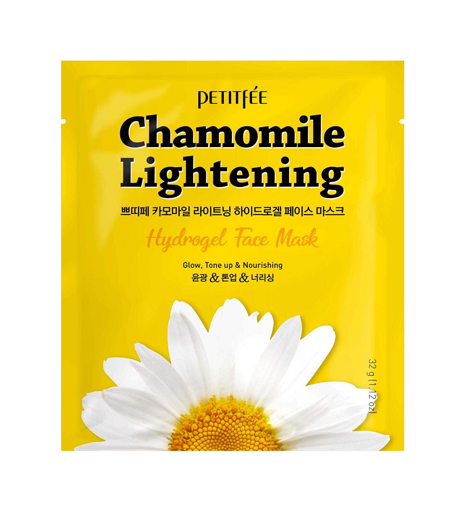 Petitfee Chamomile Hydrogel Face Mask - 5 Sheets, Brightening & Soothing - Buy Online on GoSupps.com