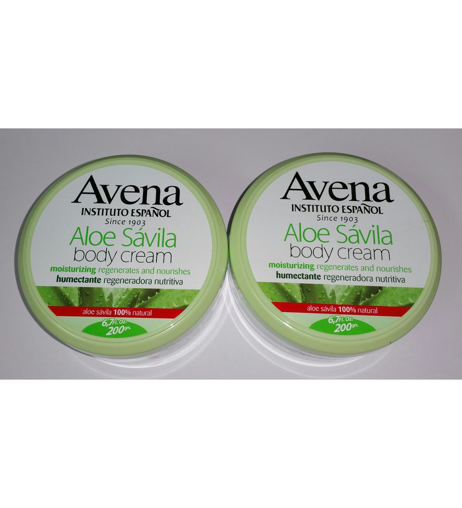 Set of 2 Avena Instituto Espanol Aloe Savila Body Cream Moisturizing Regenerates & Nourishes 6.7 oz / 200 grs