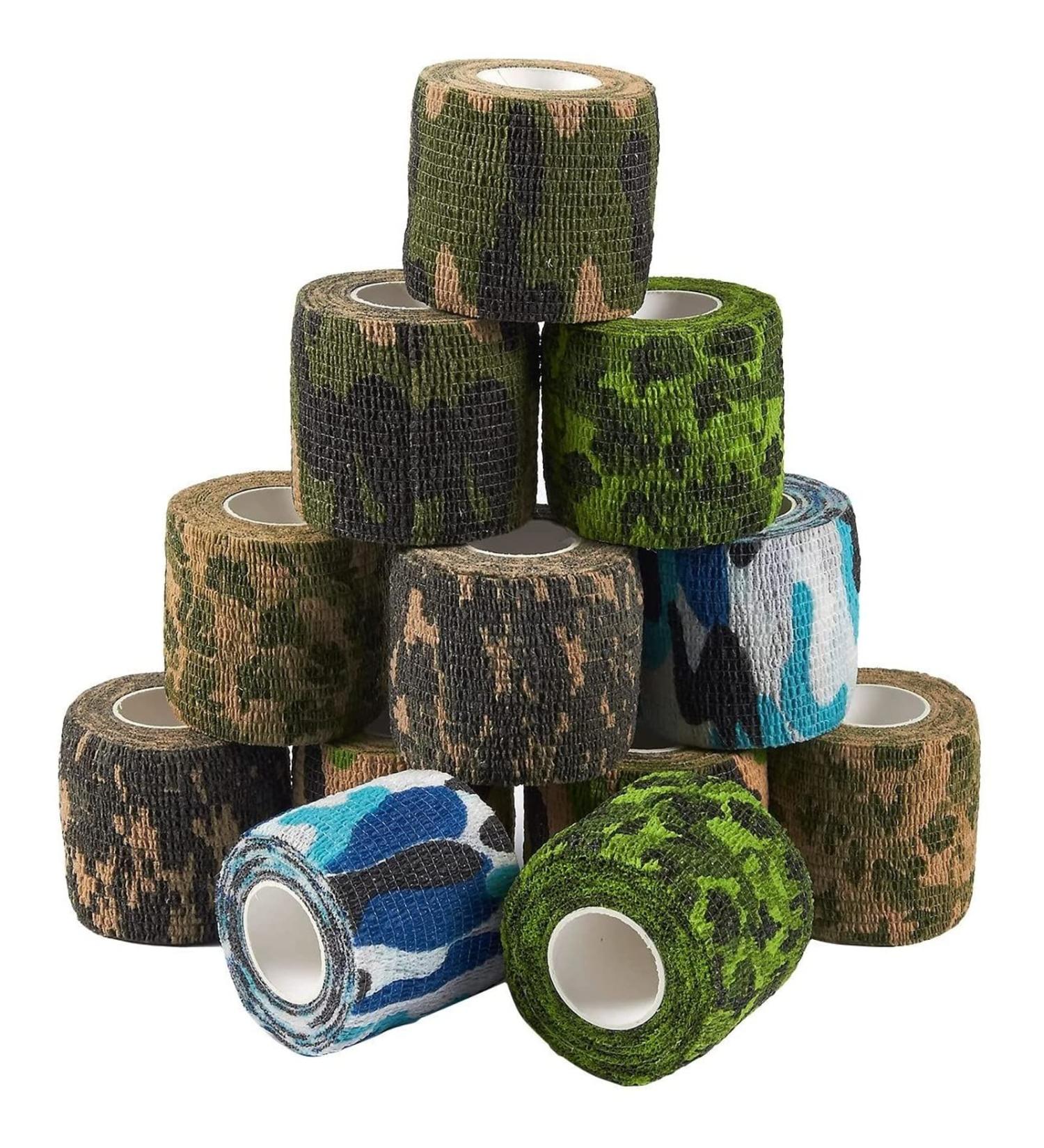 12 Rolls 2 x 5 Yards Cohesive Vet Tape with Camo Designs - Self Adhesive Bandage Wraps for First Aid - Buy Online on GoSupps.com
